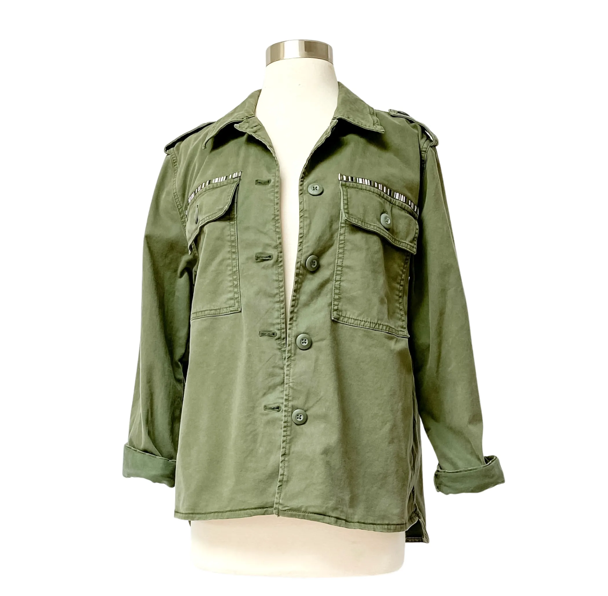 NEW Gap Olive Khaki Utility Button Down Jacket (S)