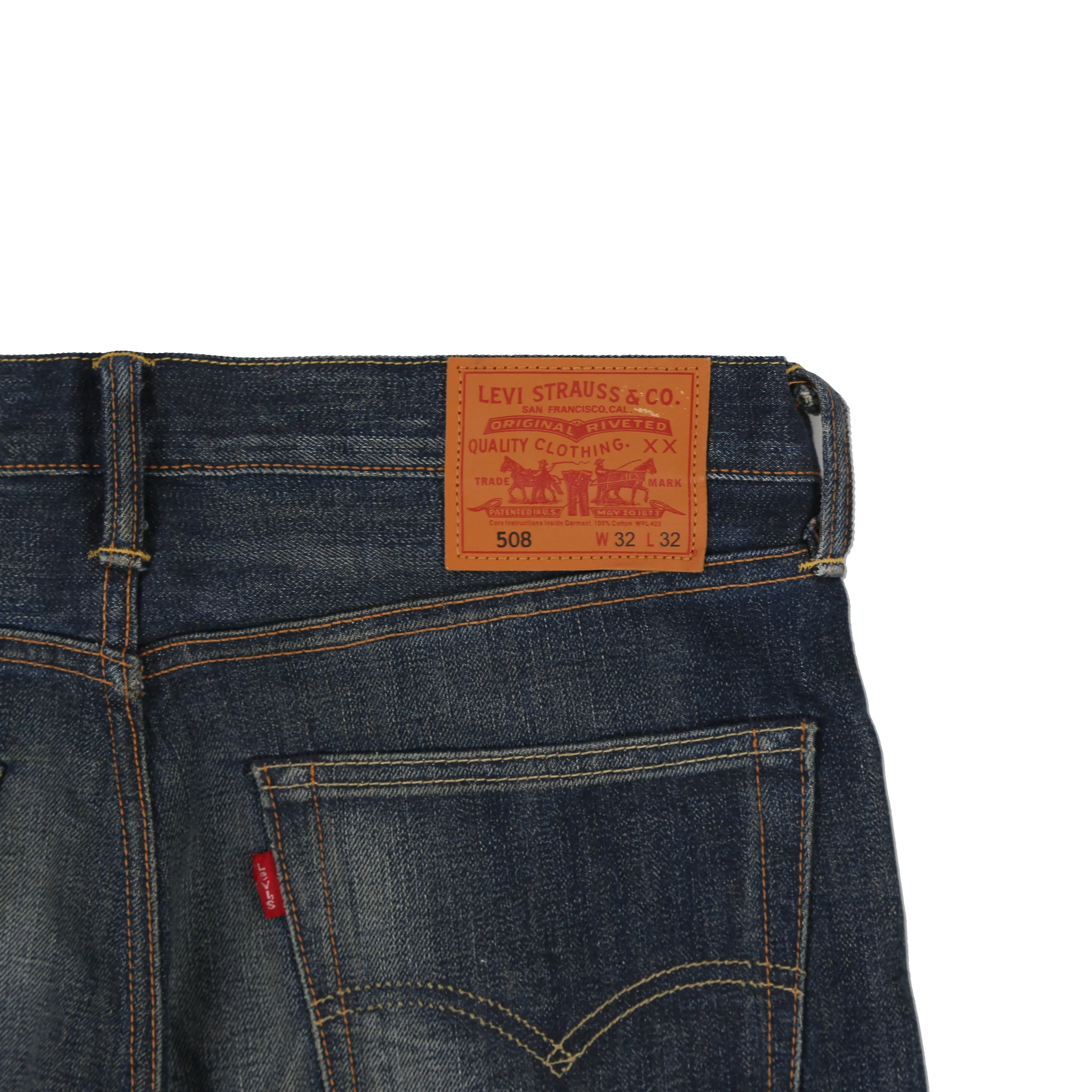 New Levis 508 Distressed Selvedge Denim Jeans