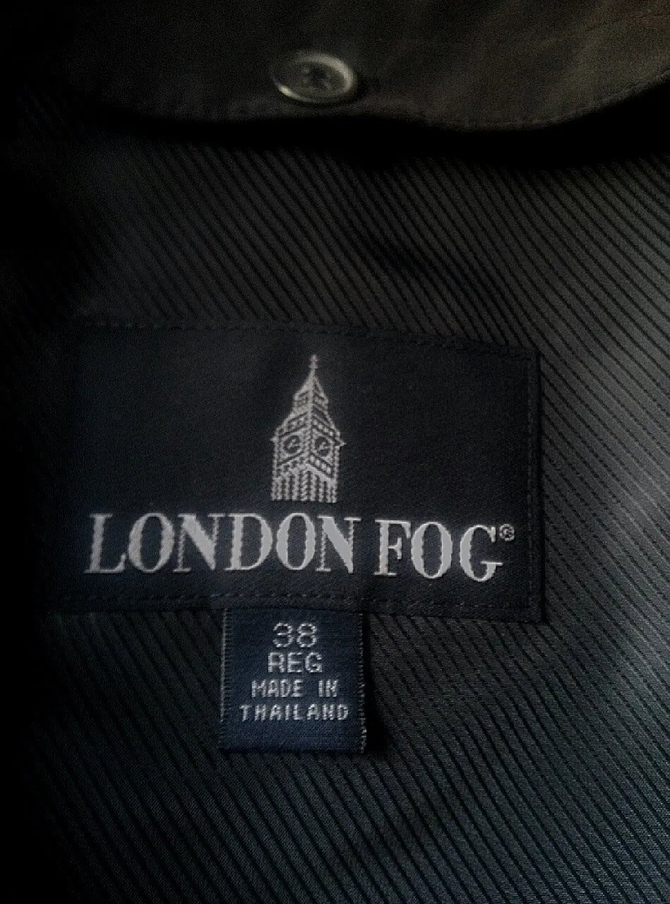 New- London Fog- All Seasons Black Hooded/Warmer Trench Coat- size 38R