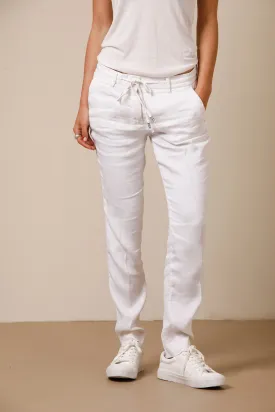 New York Jog pantalone chino donna in misto lino regular