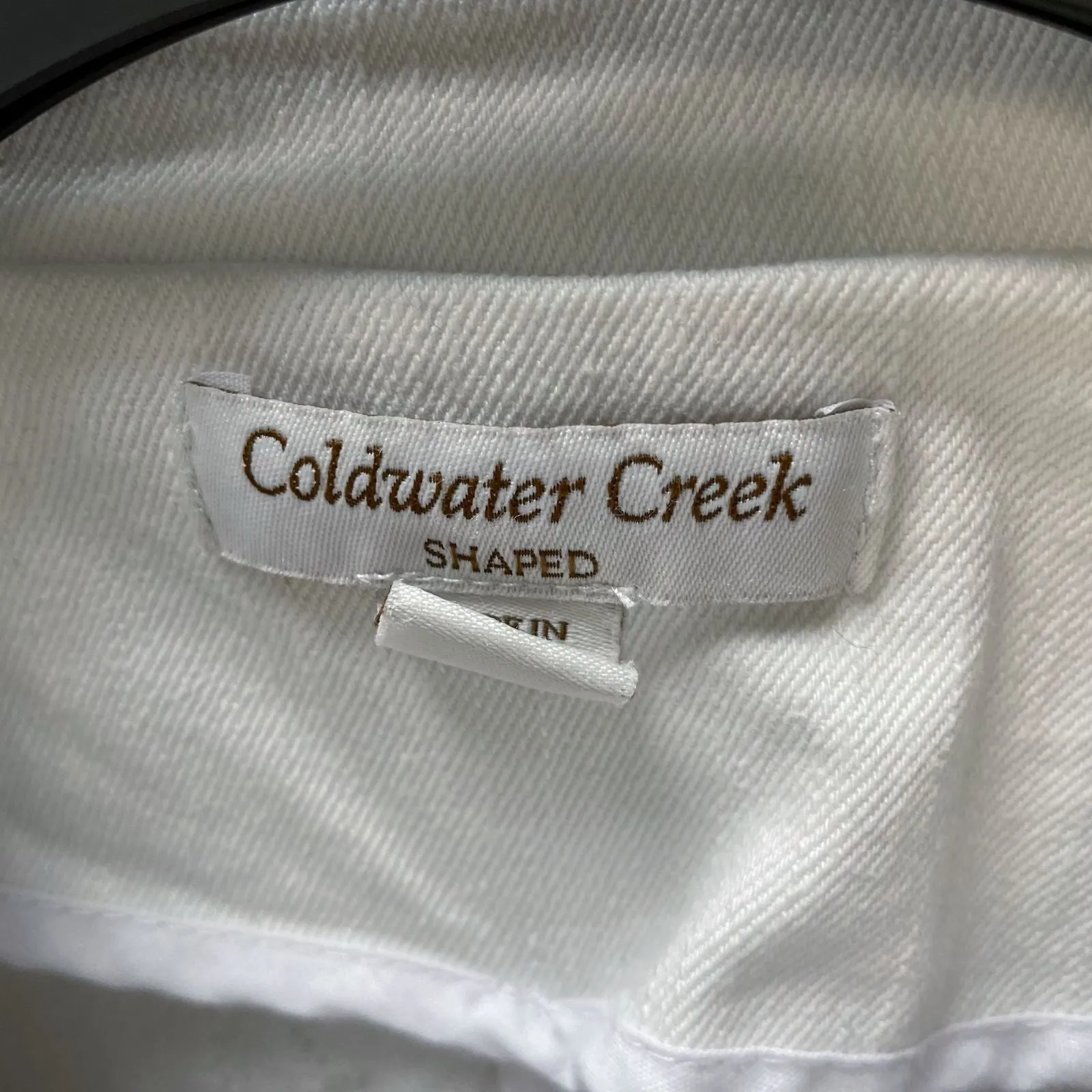 NWT Wmns Coldwater Creek White Shaped Embroidered Denim jacket Sz 10 MSRP$99.95