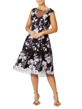 Ophelia Black and Lilac A-Line Dress