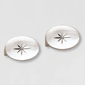 Oval Cuff Links w/ 1pt Diamond