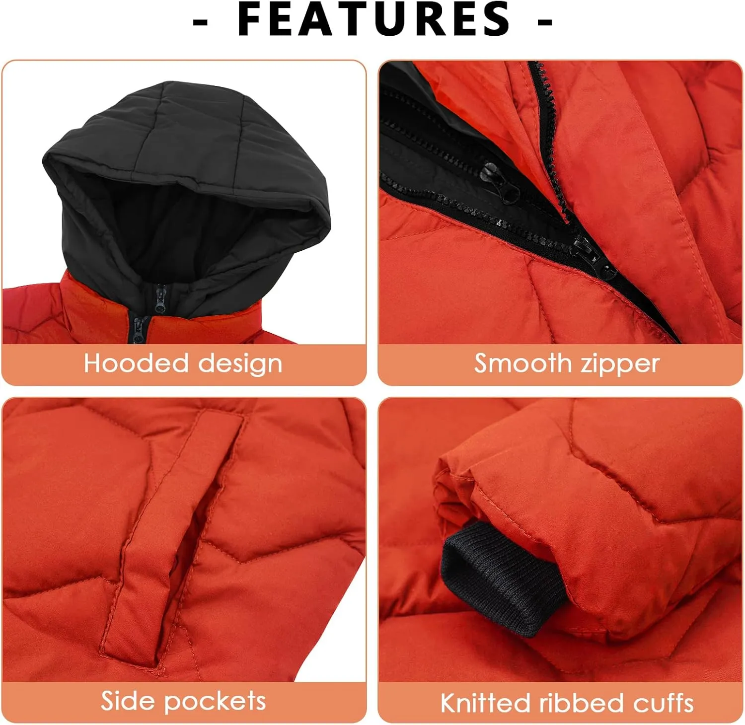 Panegy Boys Long Winter Puffer Coat 4-10 Years Toddler Kids Boy Thick Warm Hooded Coat