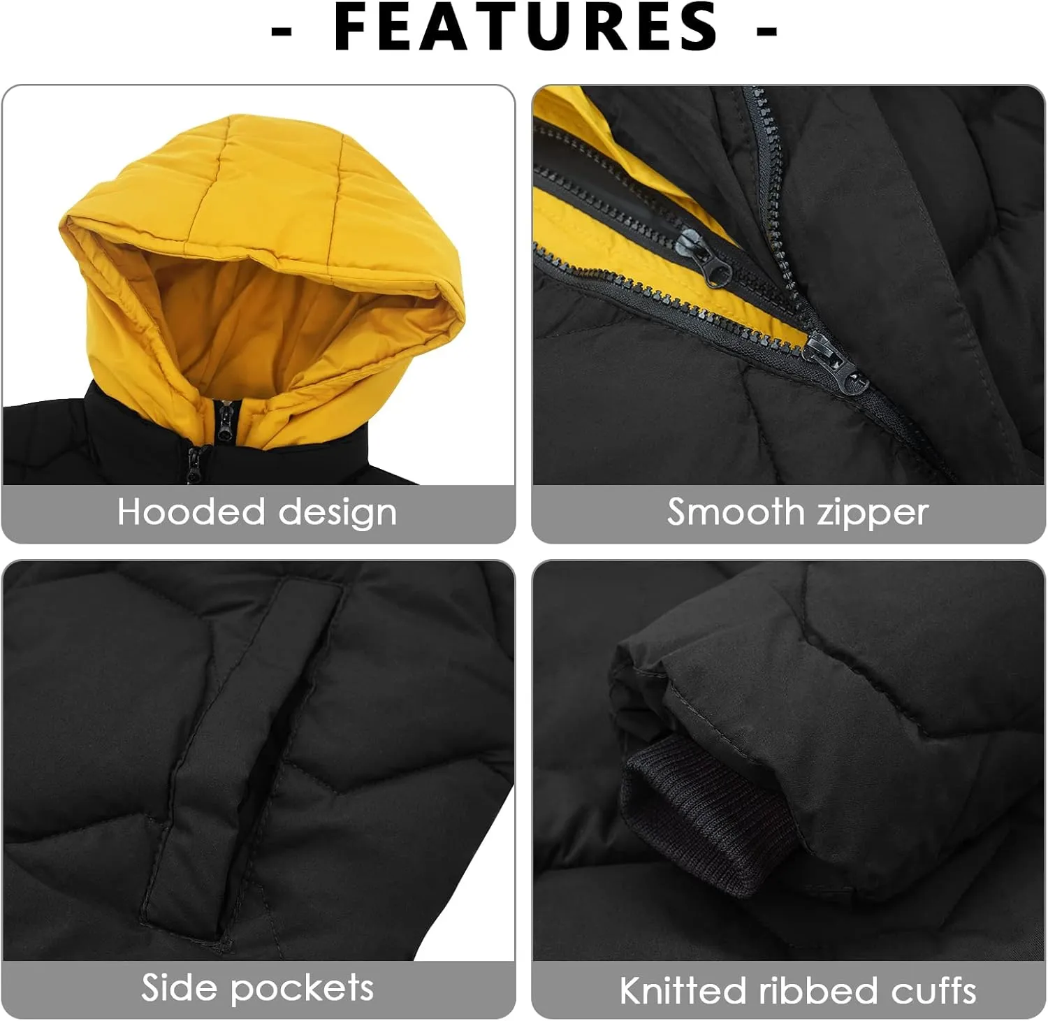Panegy Boys Long Winter Puffer Coat 4-10 Years Toddler Kids Boy Thick Warm Hooded Coat