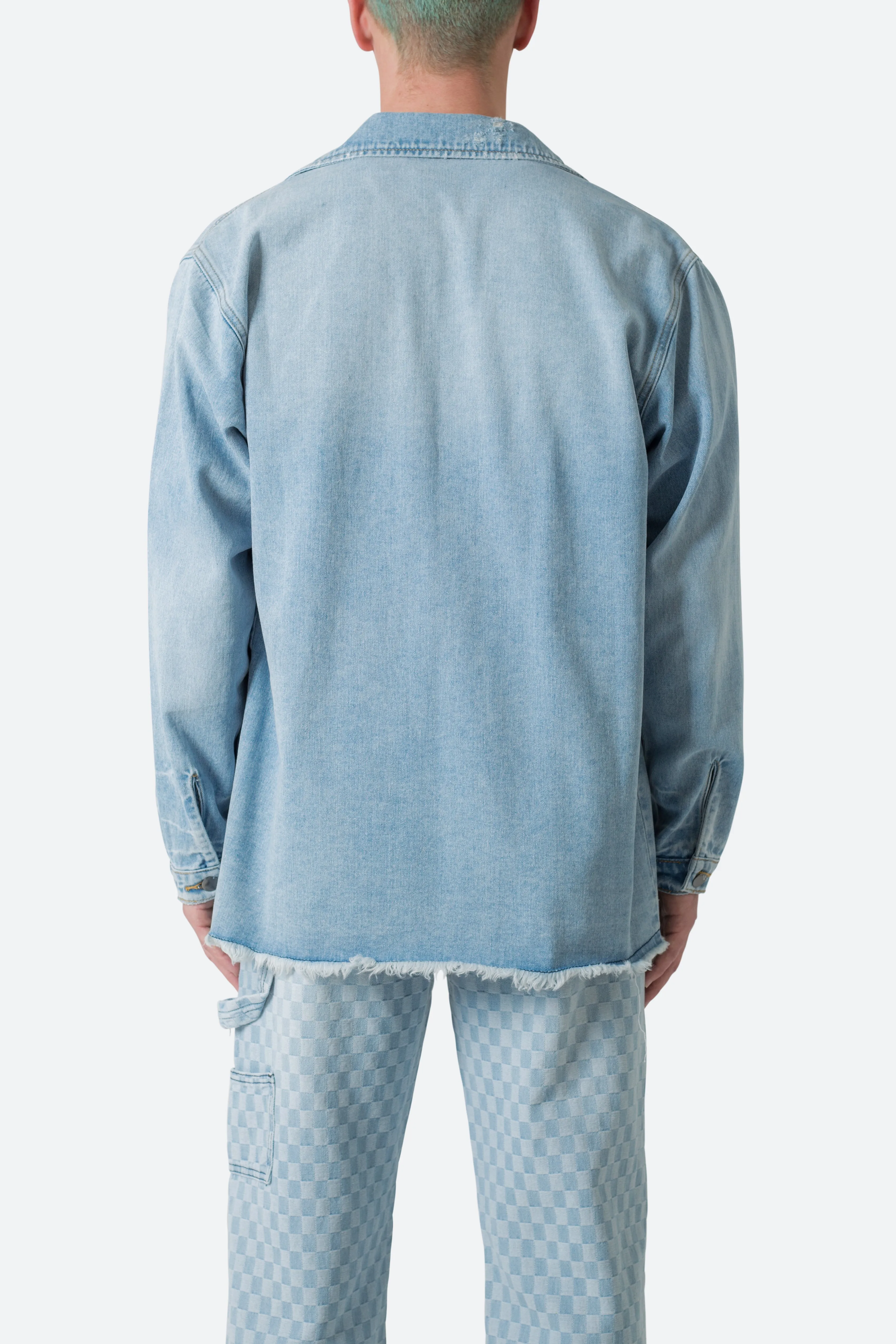 Paneled Denim Jacket - Light Blue