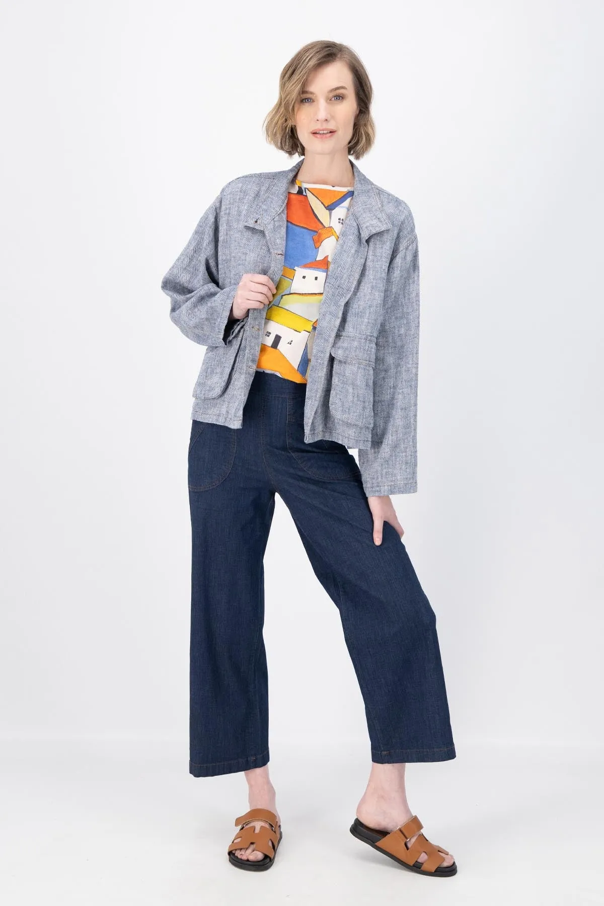 Peggy Ligera Pants Dark Wash in Summer Denim