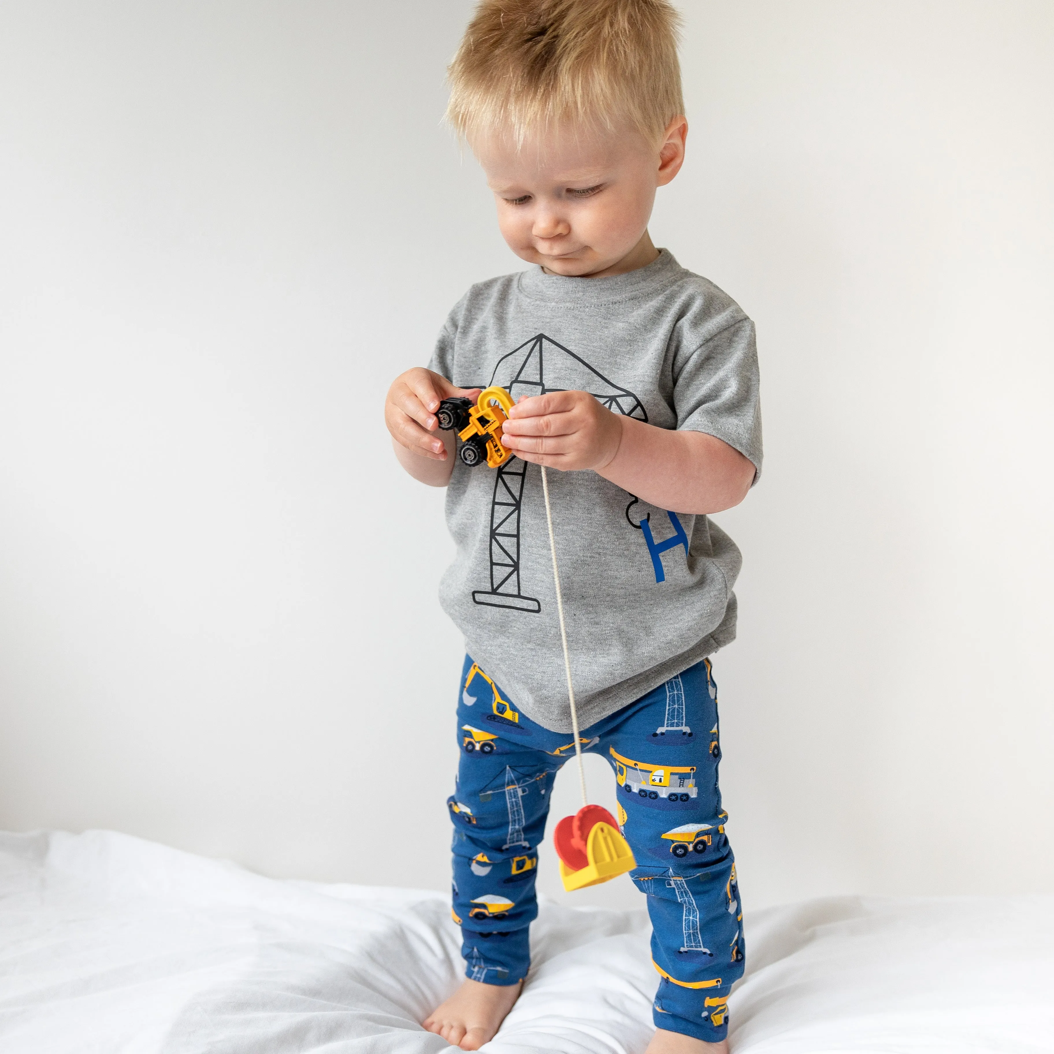 Personalised Construction Organic Childs Denim Jacket