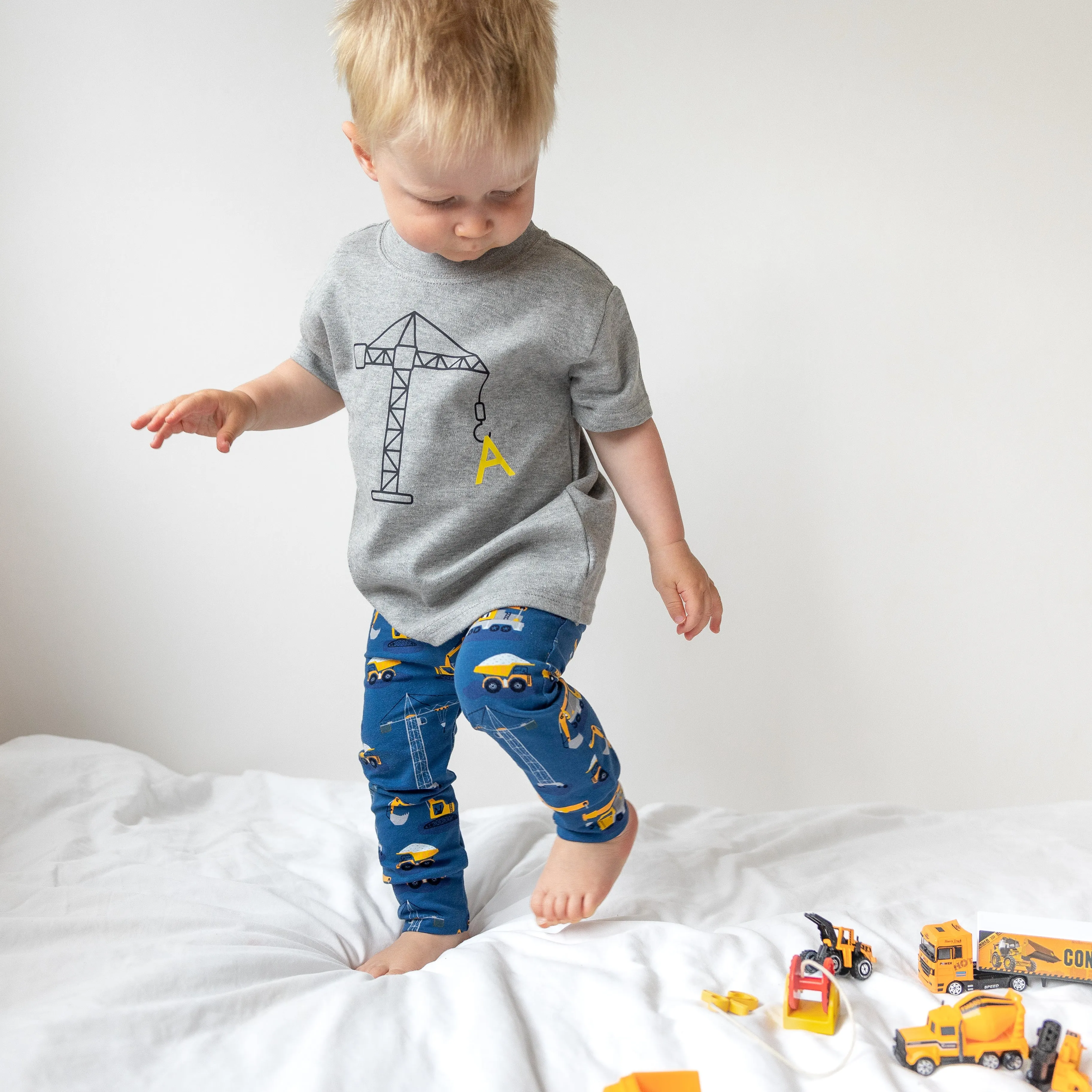 Personalised Construction Organic Childs Denim Jacket