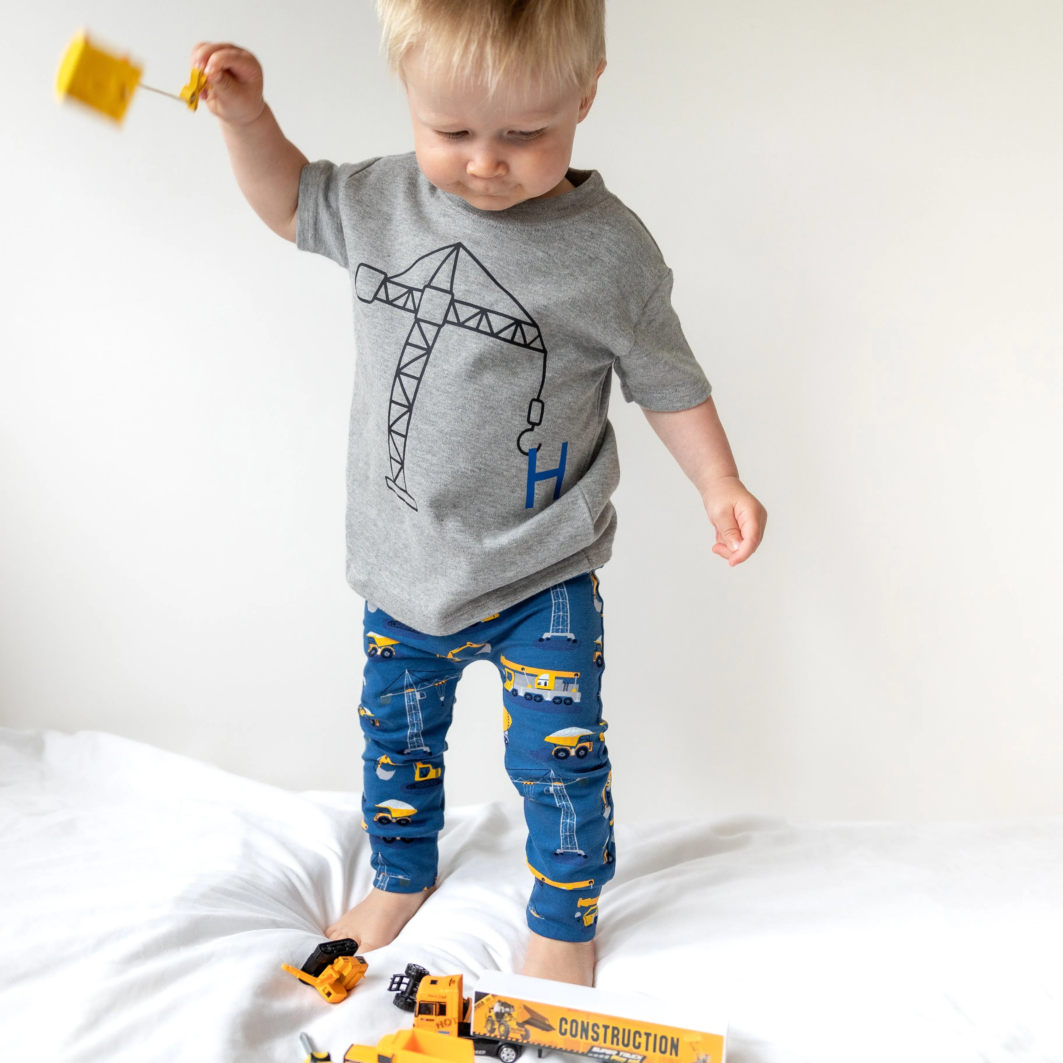 Personalised Construction Organic Childs Denim Jacket