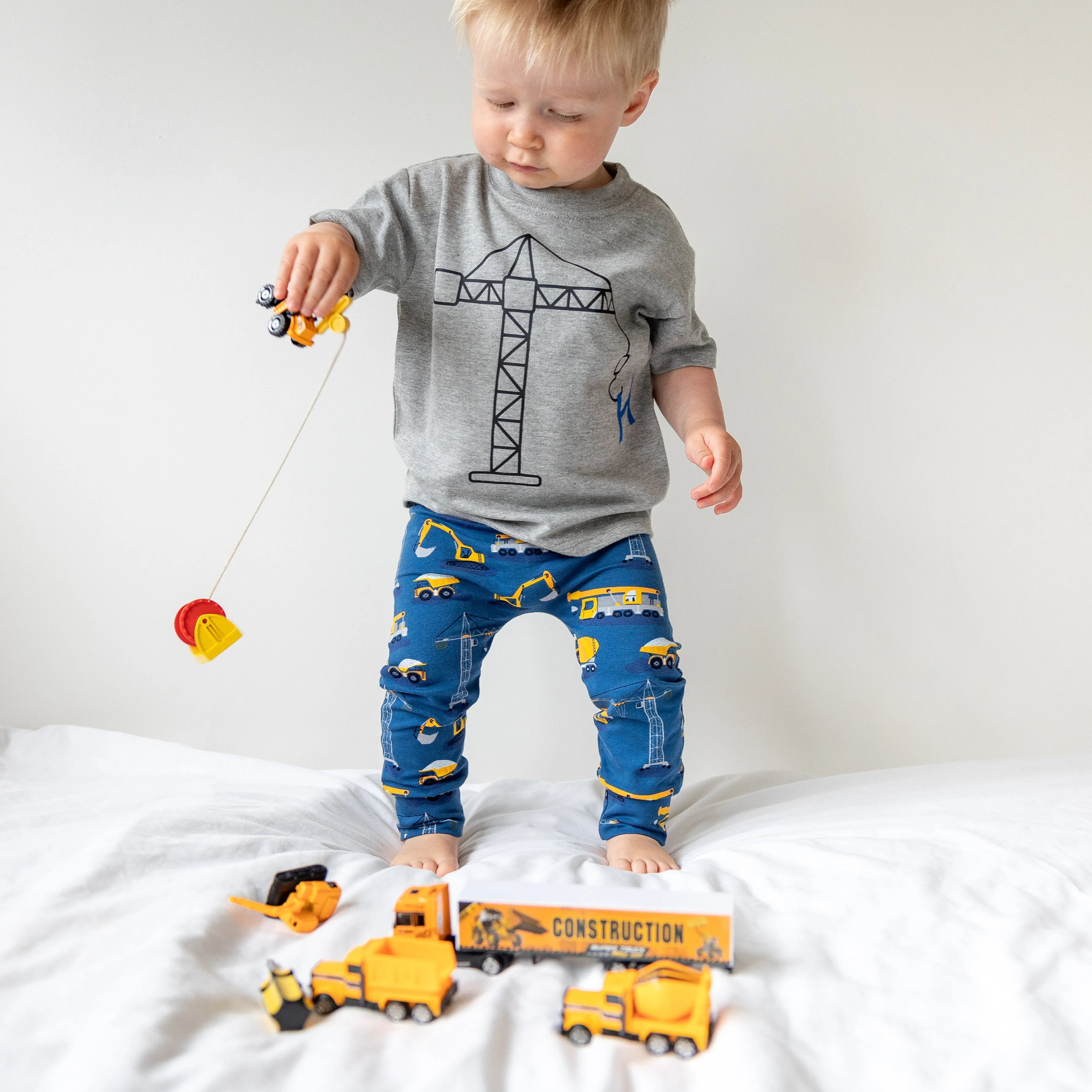 Personalised Construction Organic Childs Denim Jacket
