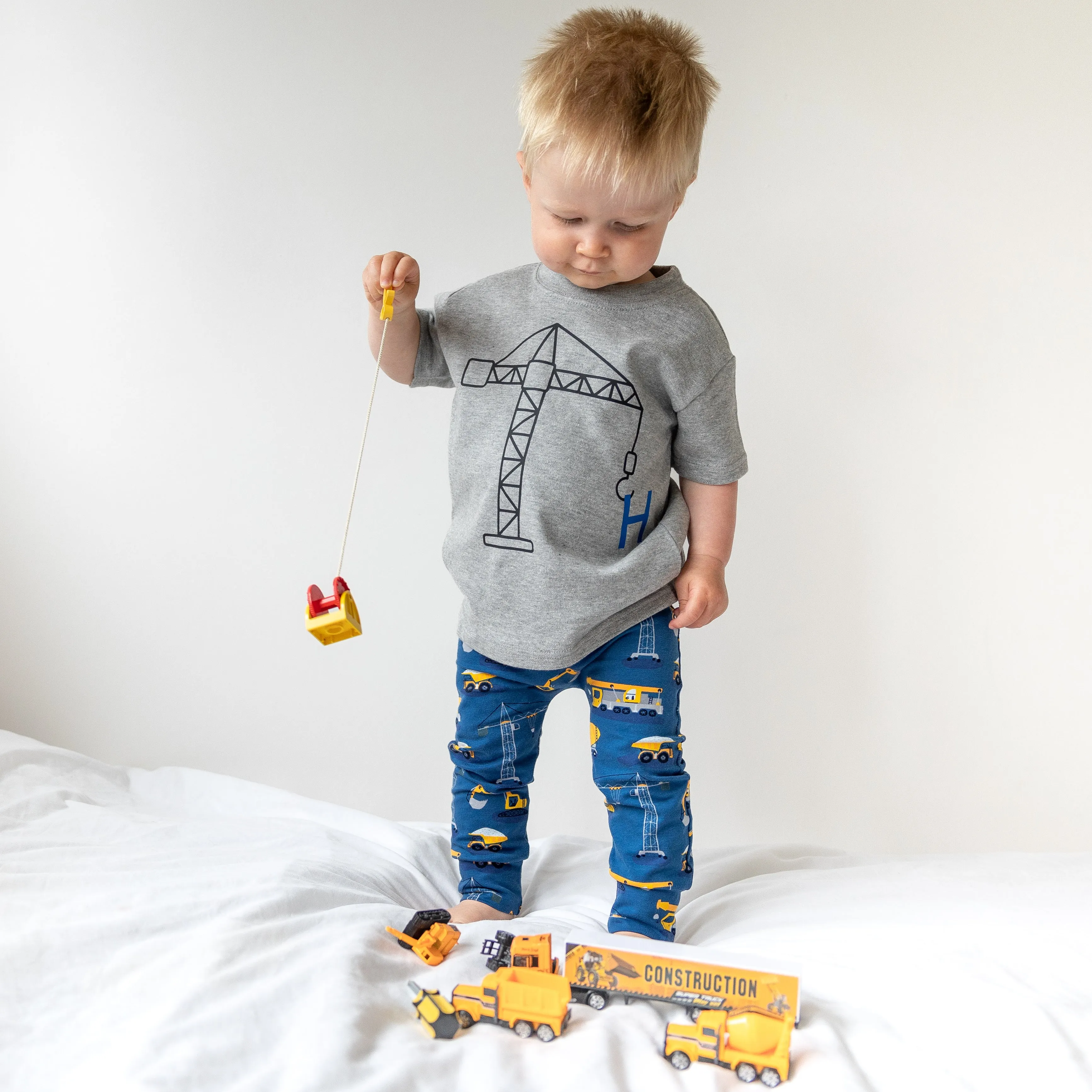 Personalised Construction Organic Childs Denim Jacket