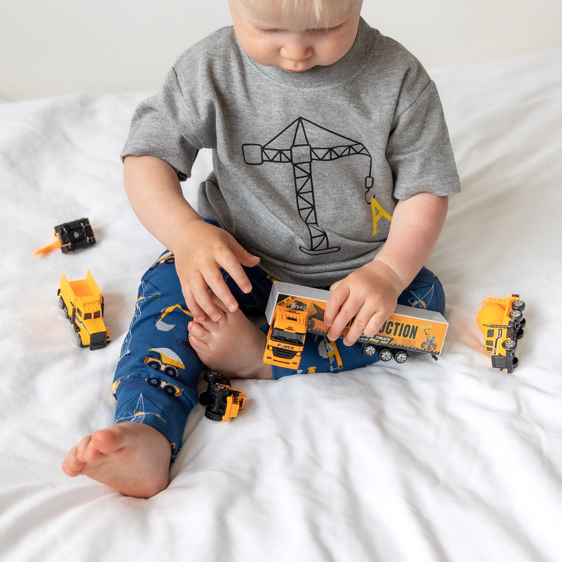 Personalised Construction Organic Childs Denim Jacket