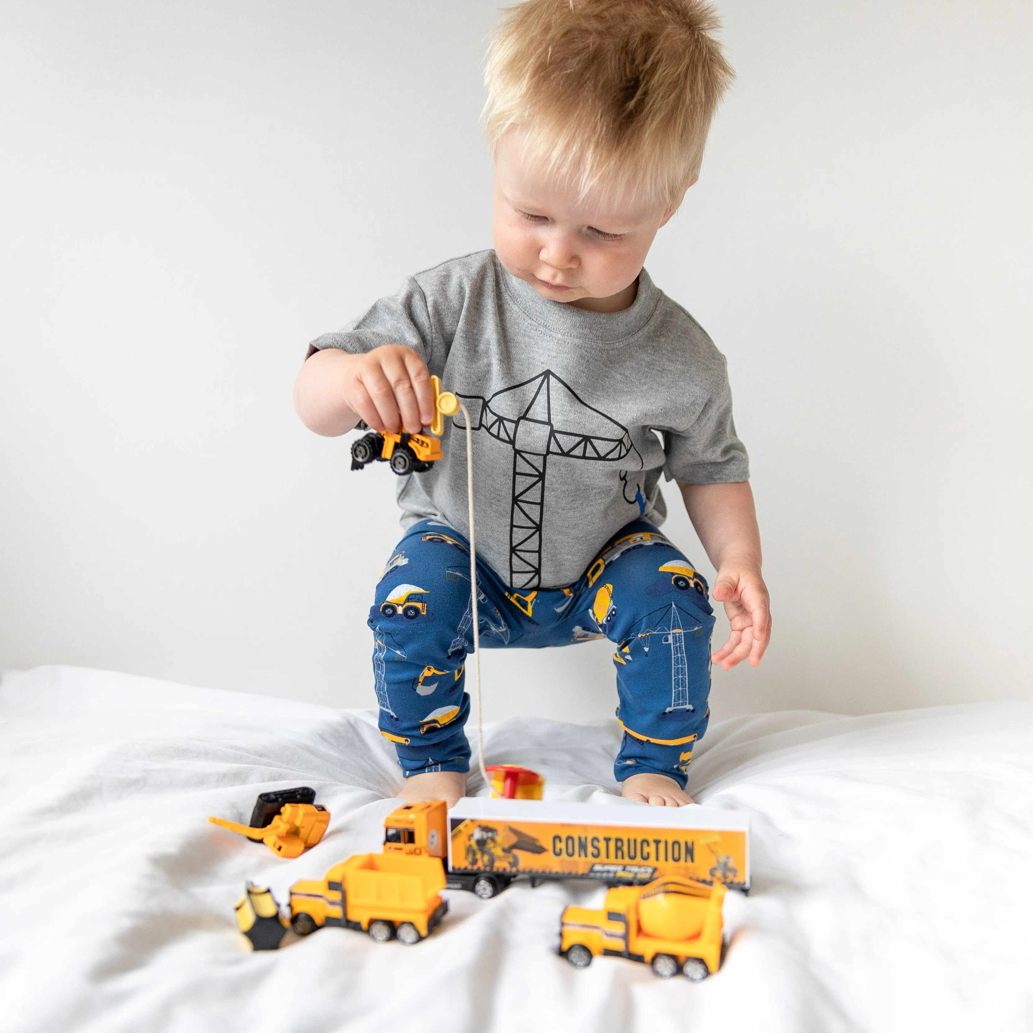 Personalised Construction Organic Childs Denim Jacket