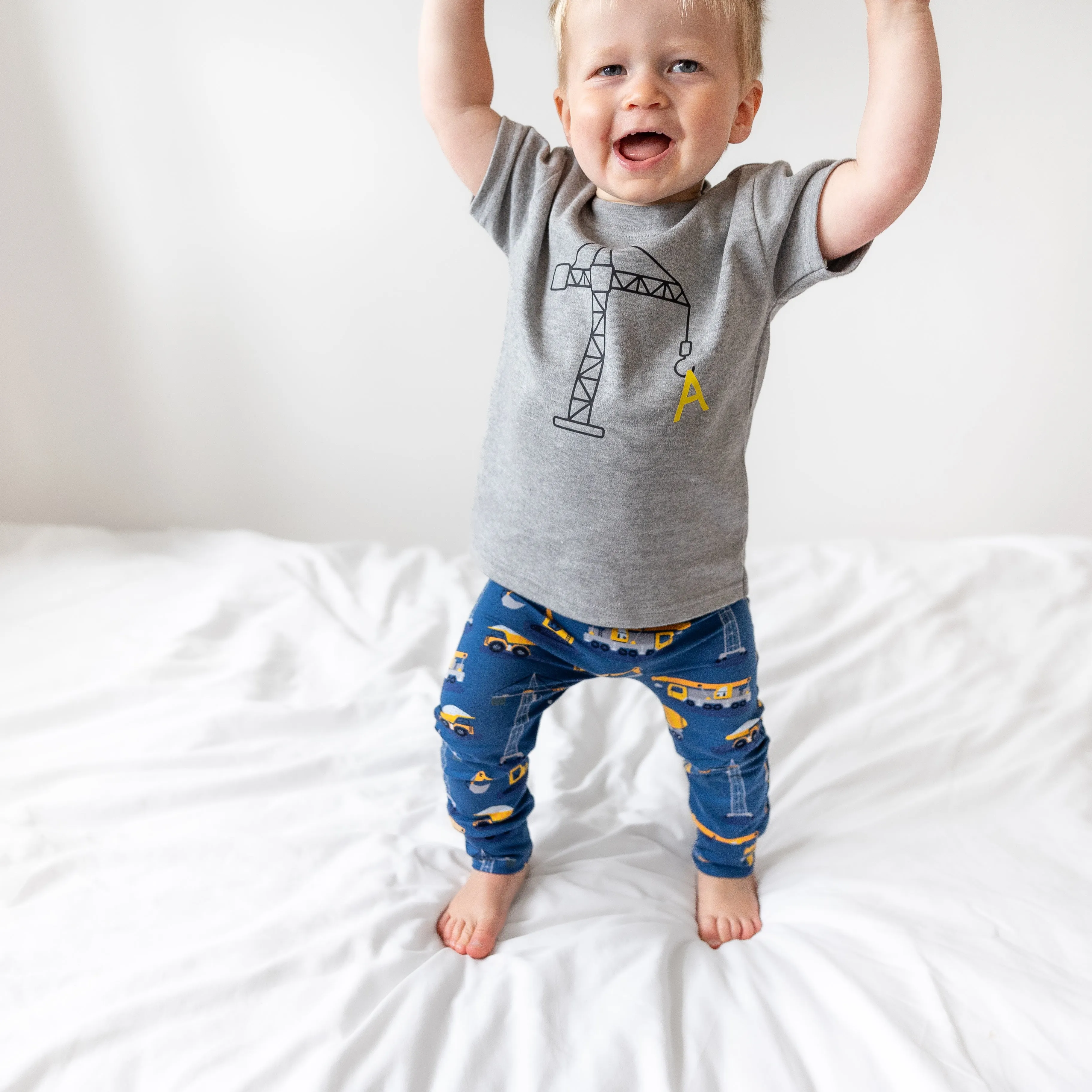 Personalised Construction Organic Childs Denim Jacket