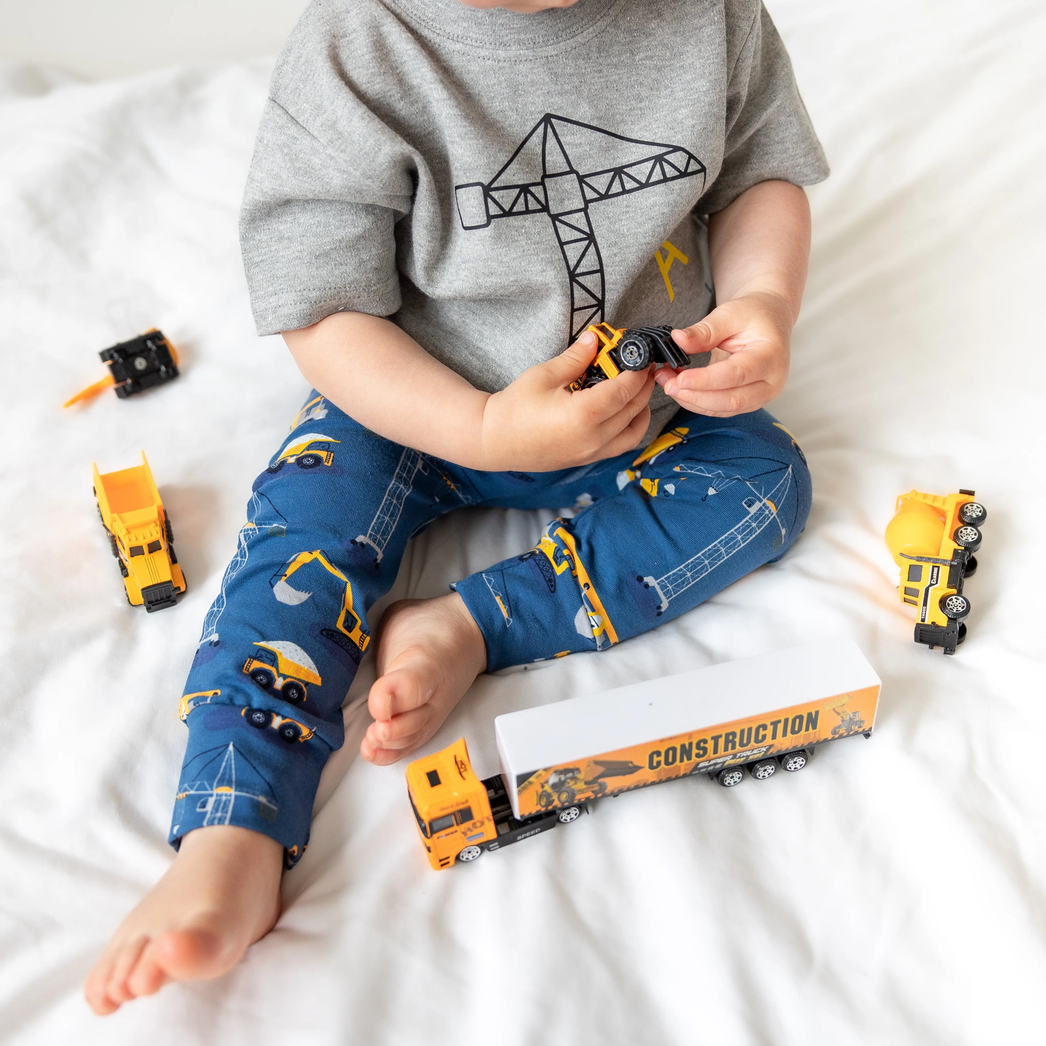Personalised Construction Organic Childs Denim Jacket