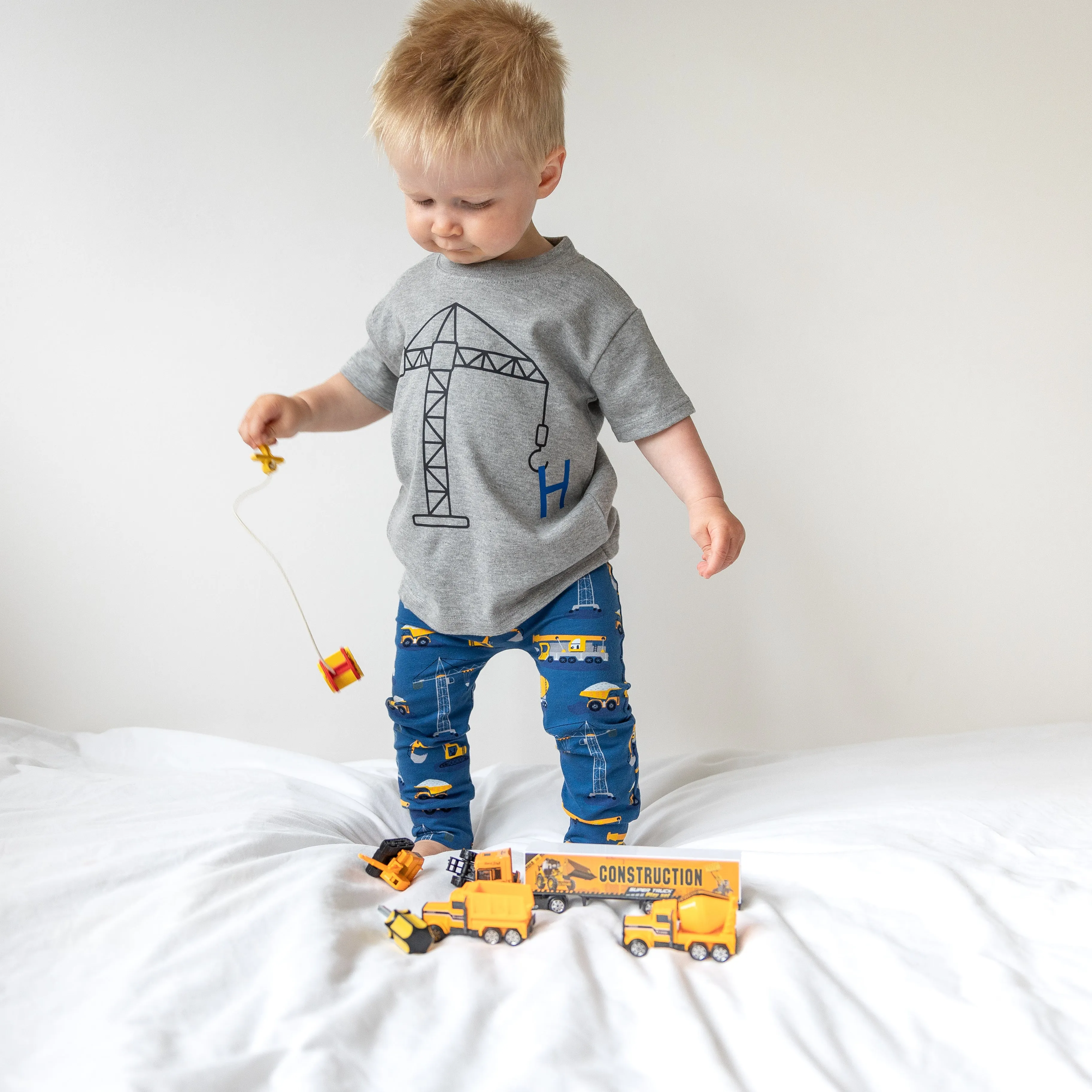 Personalised Construction Organic Childs Denim Jacket