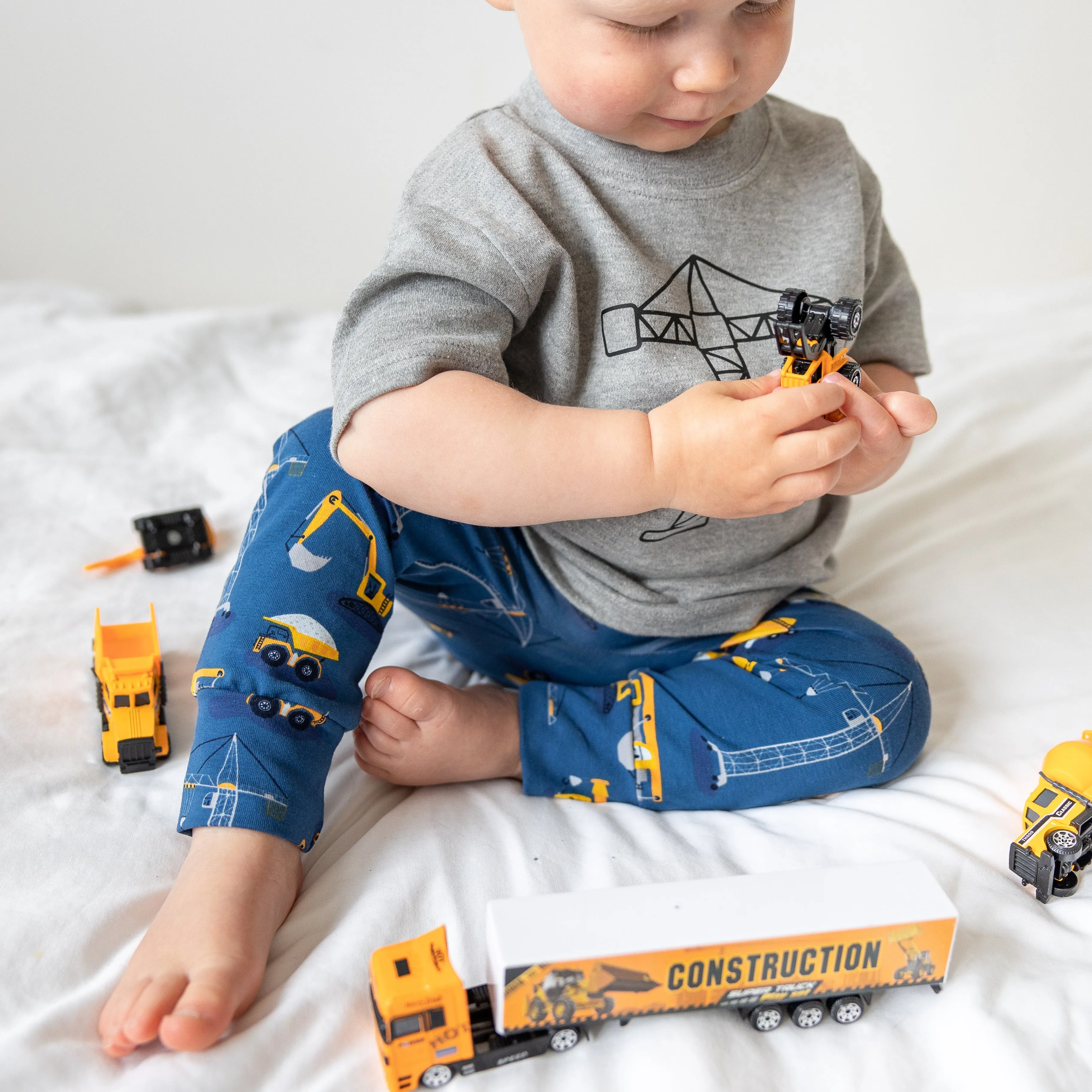 Personalised Construction Organic Childs Denim Jacket