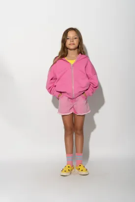 PINK JACKET WITH EMBROIDERED LOGO