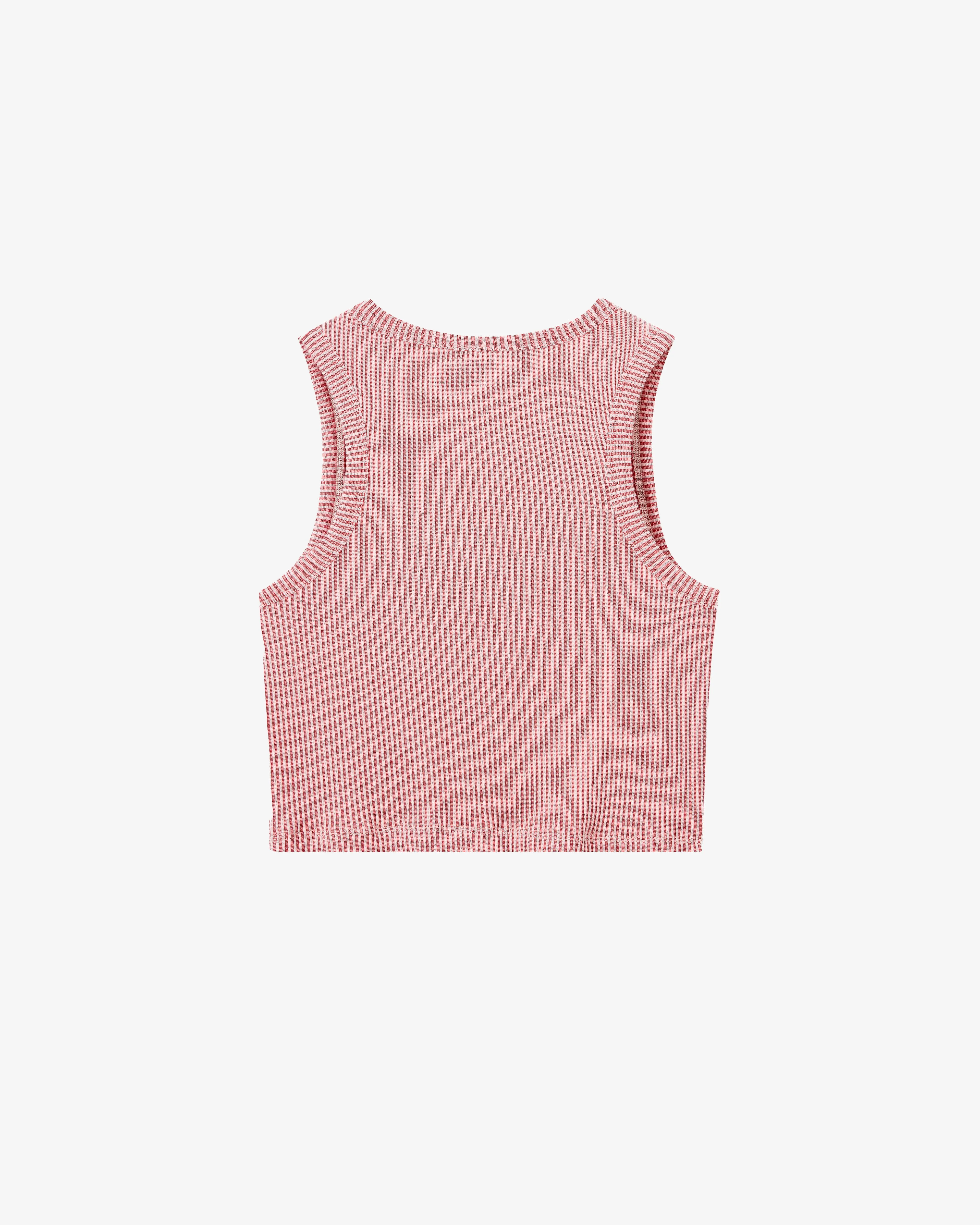 PLAYBOY CONTRAST RIBBED TANK TOP RED