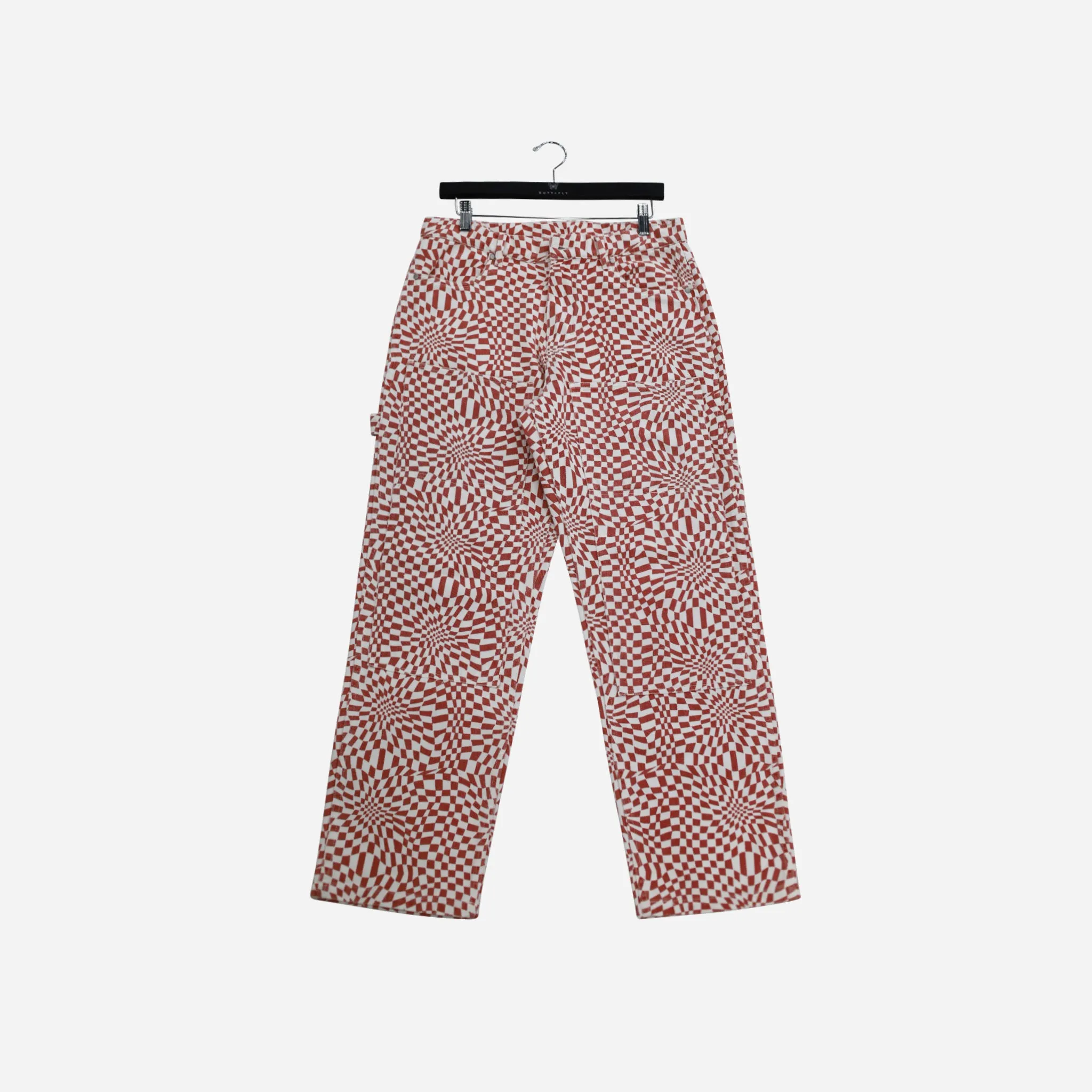 Pleasure Washy Double Knee Work Pants P23F008-Red
