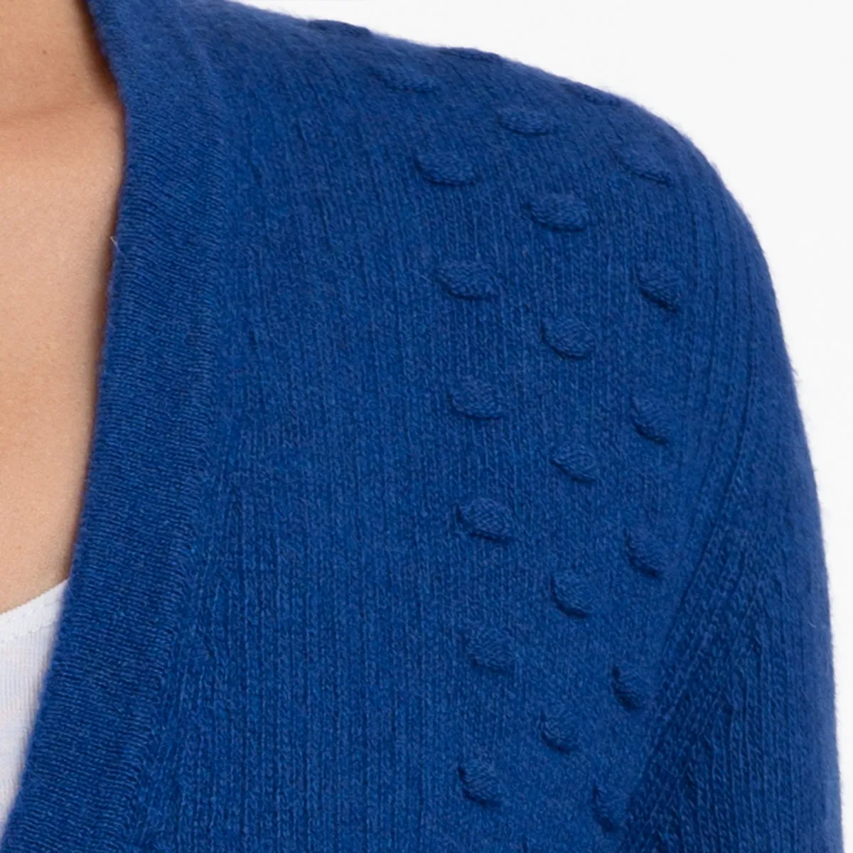 Pom Pom Cardigan in Sapphire