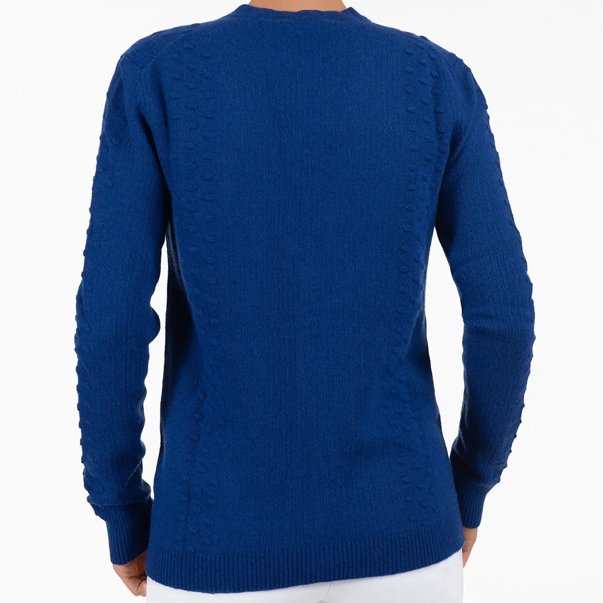 Pom Pom Cardigan in Sapphire