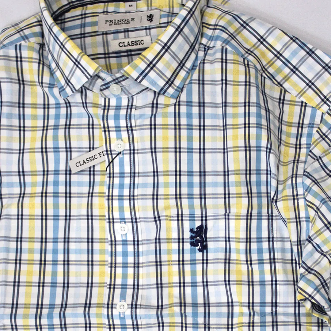 Pringle LS Check Yellow Classic Reg Fit Shirt
