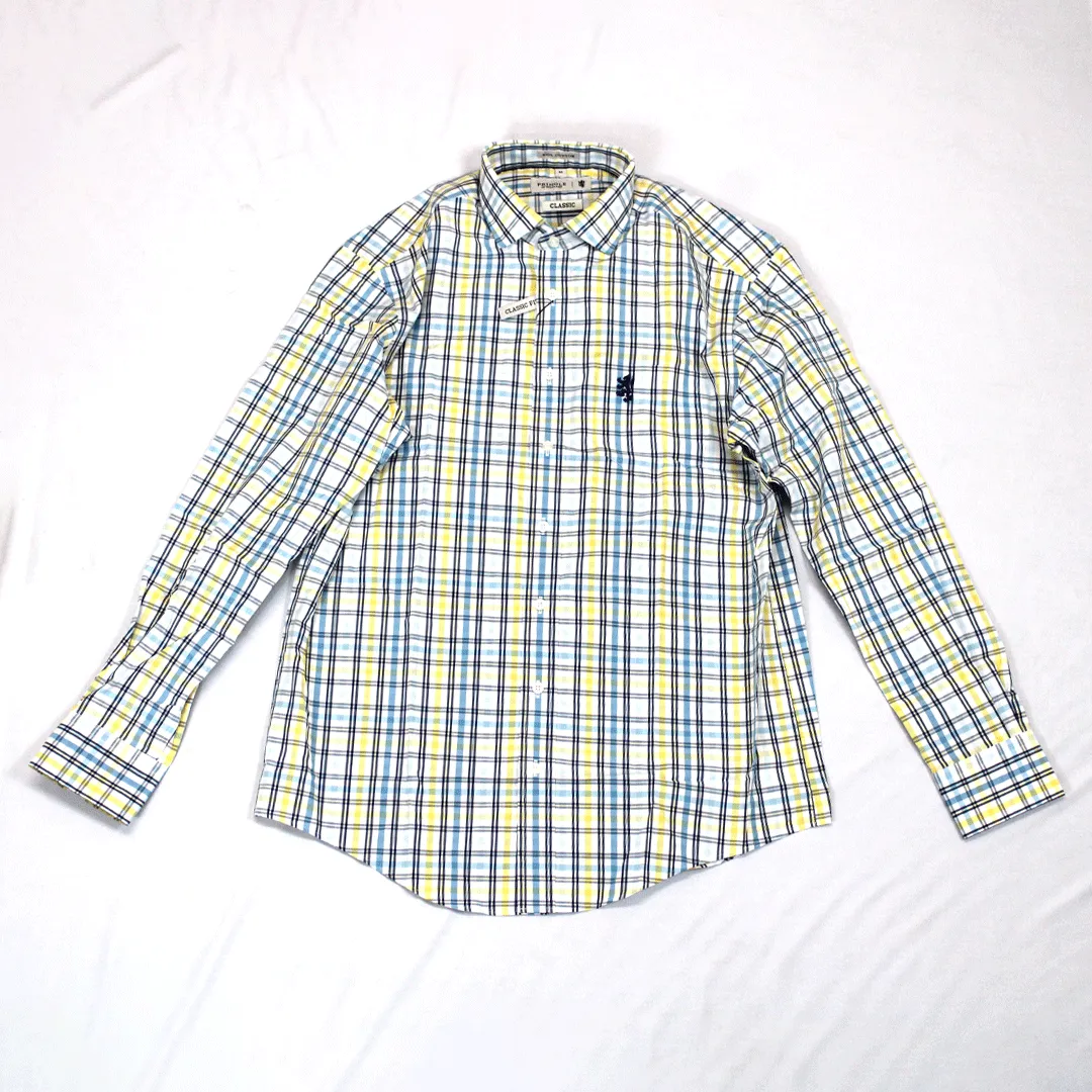 Pringle LS Check Yellow Classic Reg Fit Shirt