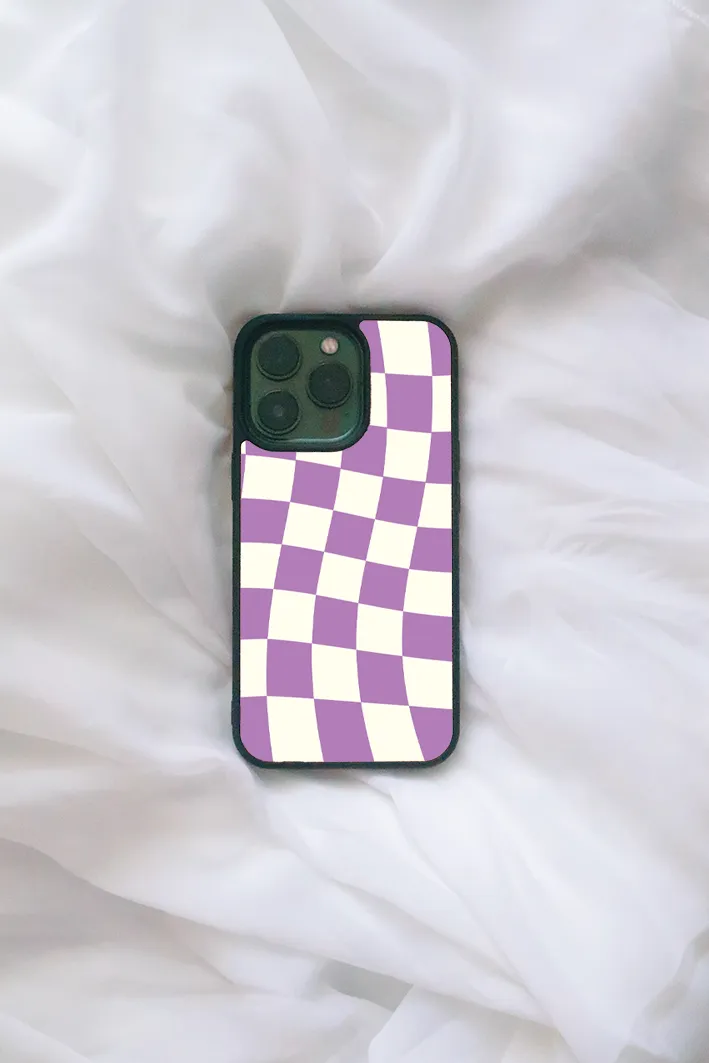 Purple Checkered iPhone case