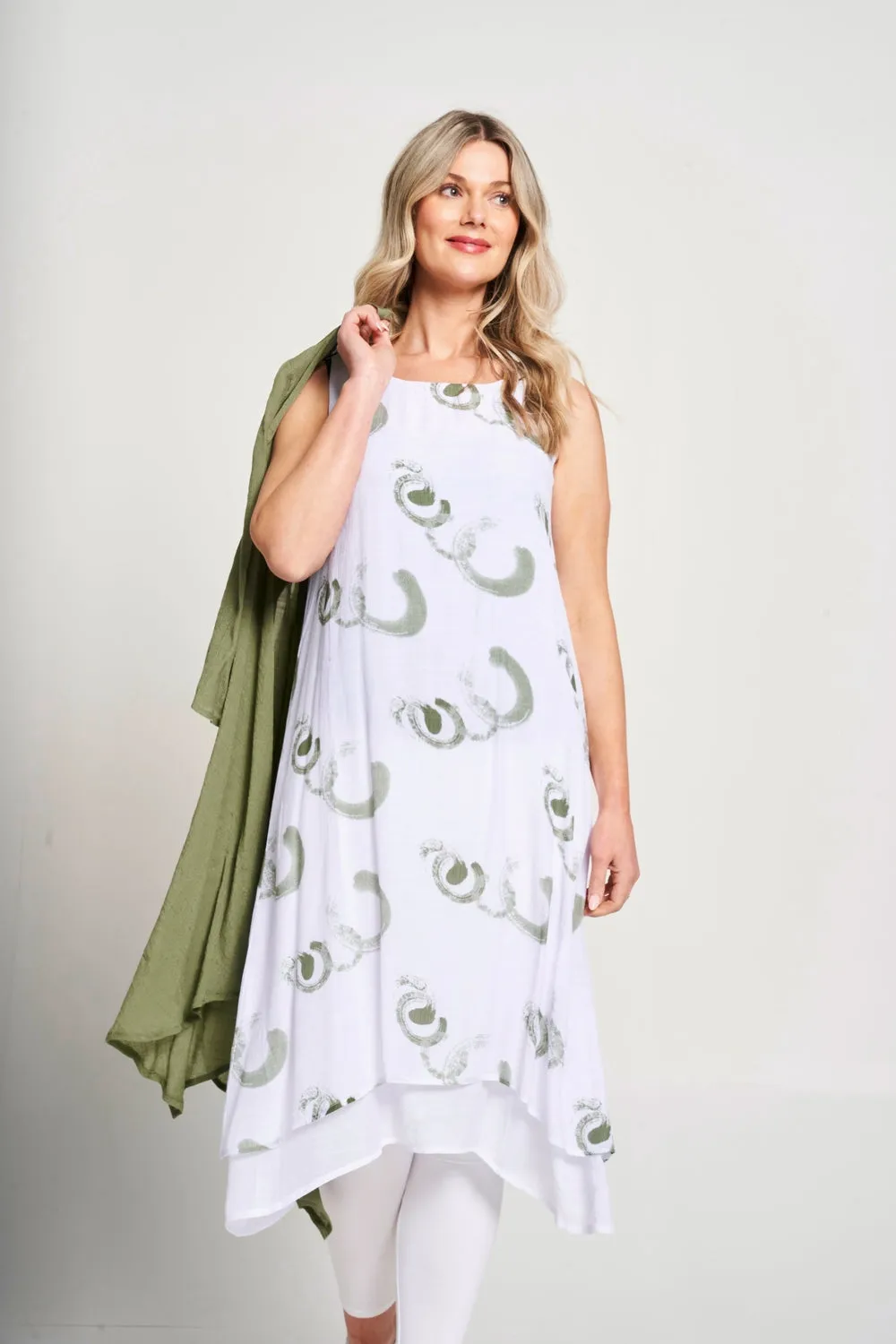 Saloos Sleeveless Print Dress & Jacket Twinset