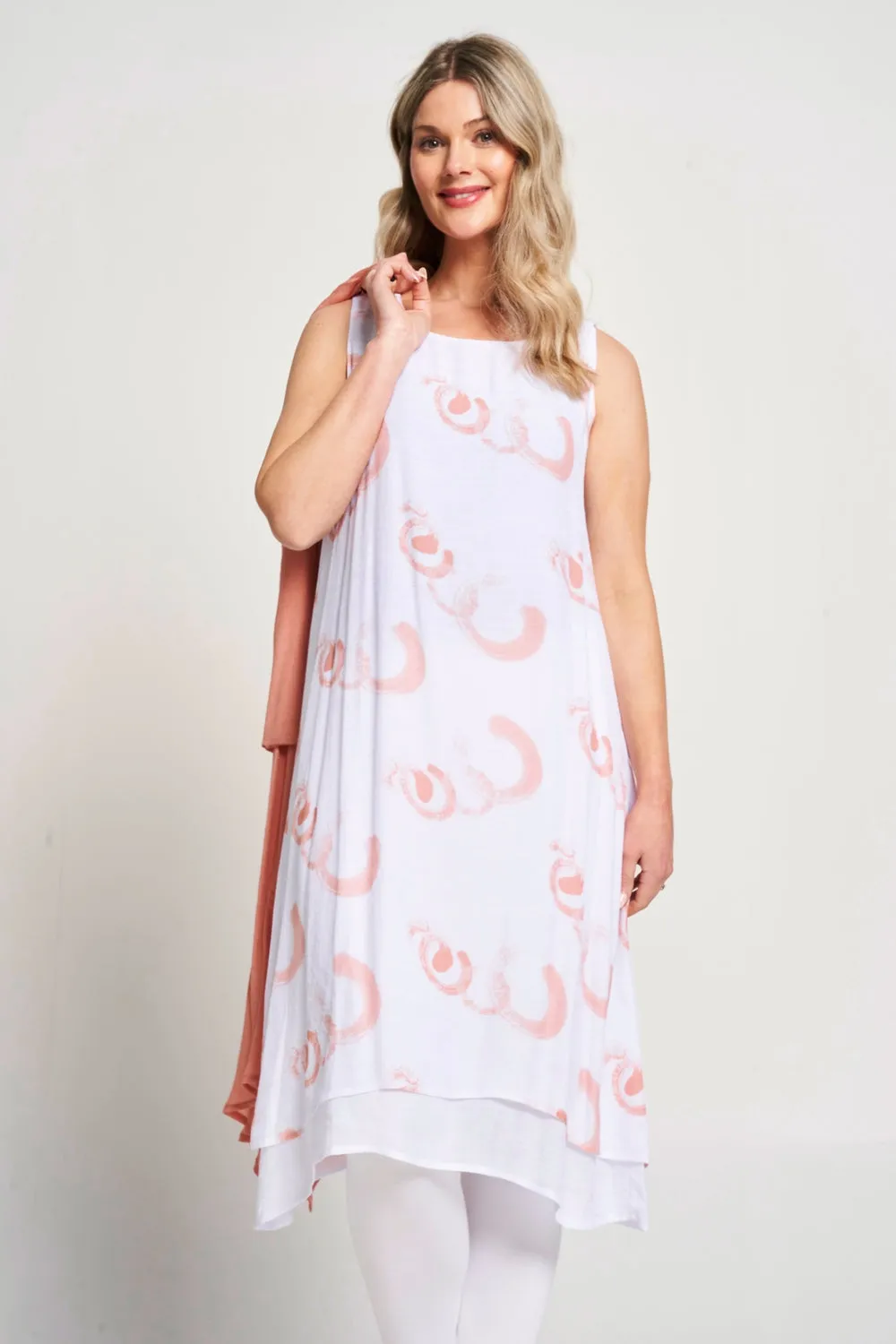 Saloos Sleeveless Print Dress & Jacket Twinset