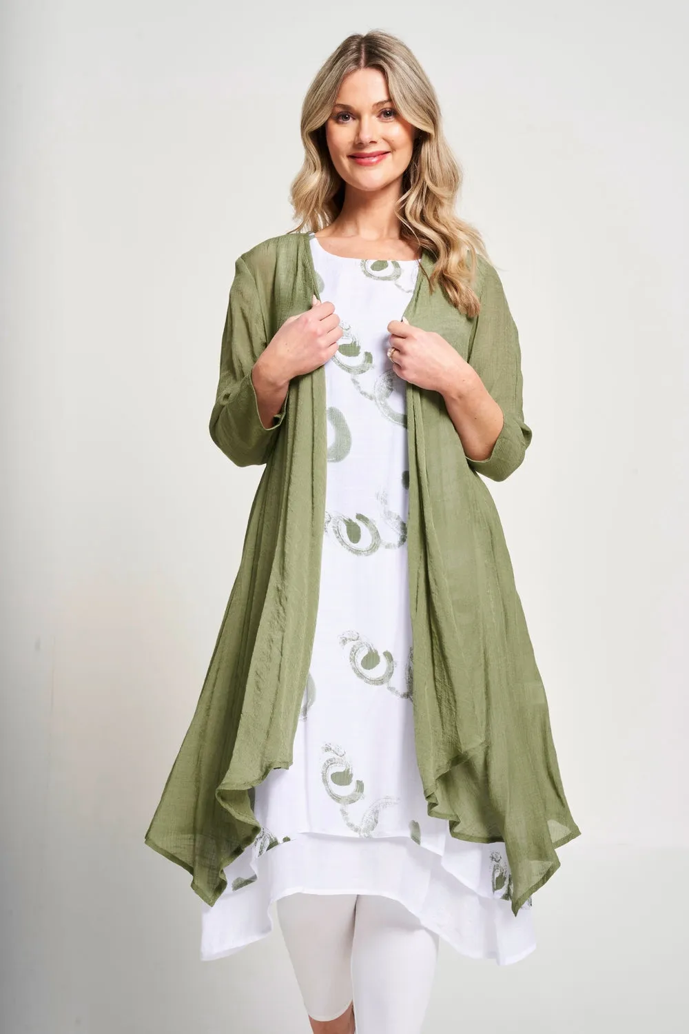 Saloos Sleeveless Print Dress & Jacket Twinset