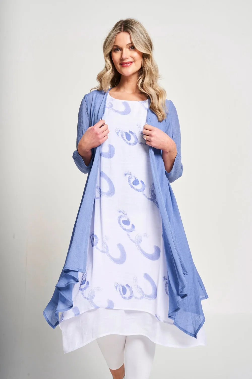 Saloos Sleeveless Print Dress & Jacket Twinset