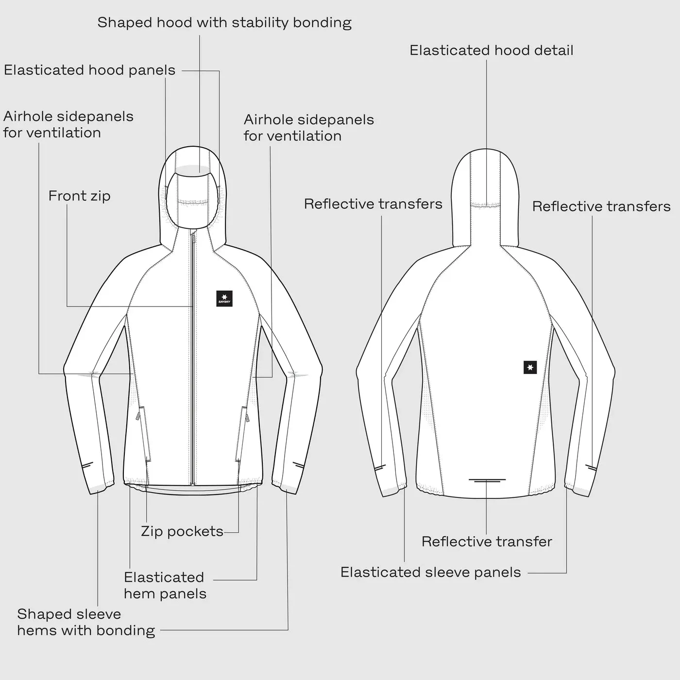 Saysky | Clean Pace Hooded Jacket | Black | Dames