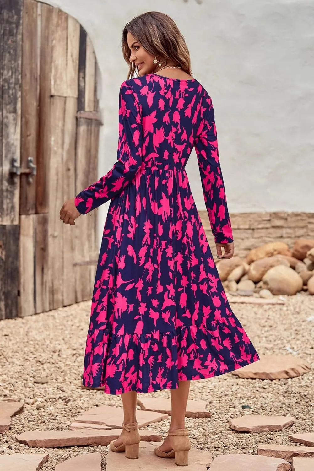 STYLEWORD Women's 2025 Summer Beach Vacation Dresses Casual Sleeveless Tank Tiered Flowy Midi Sundress