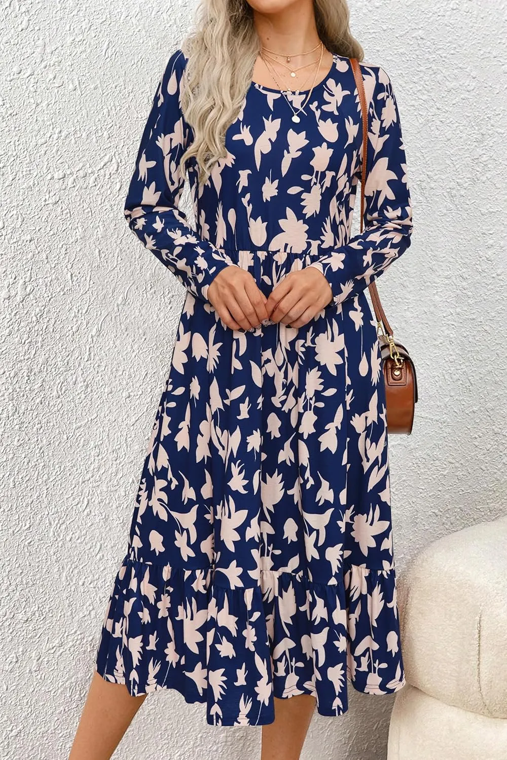 STYLEWORD Women's 2025 Summer Beach Vacation Dresses Casual Sleeveless Tank Tiered Flowy Midi Sundress