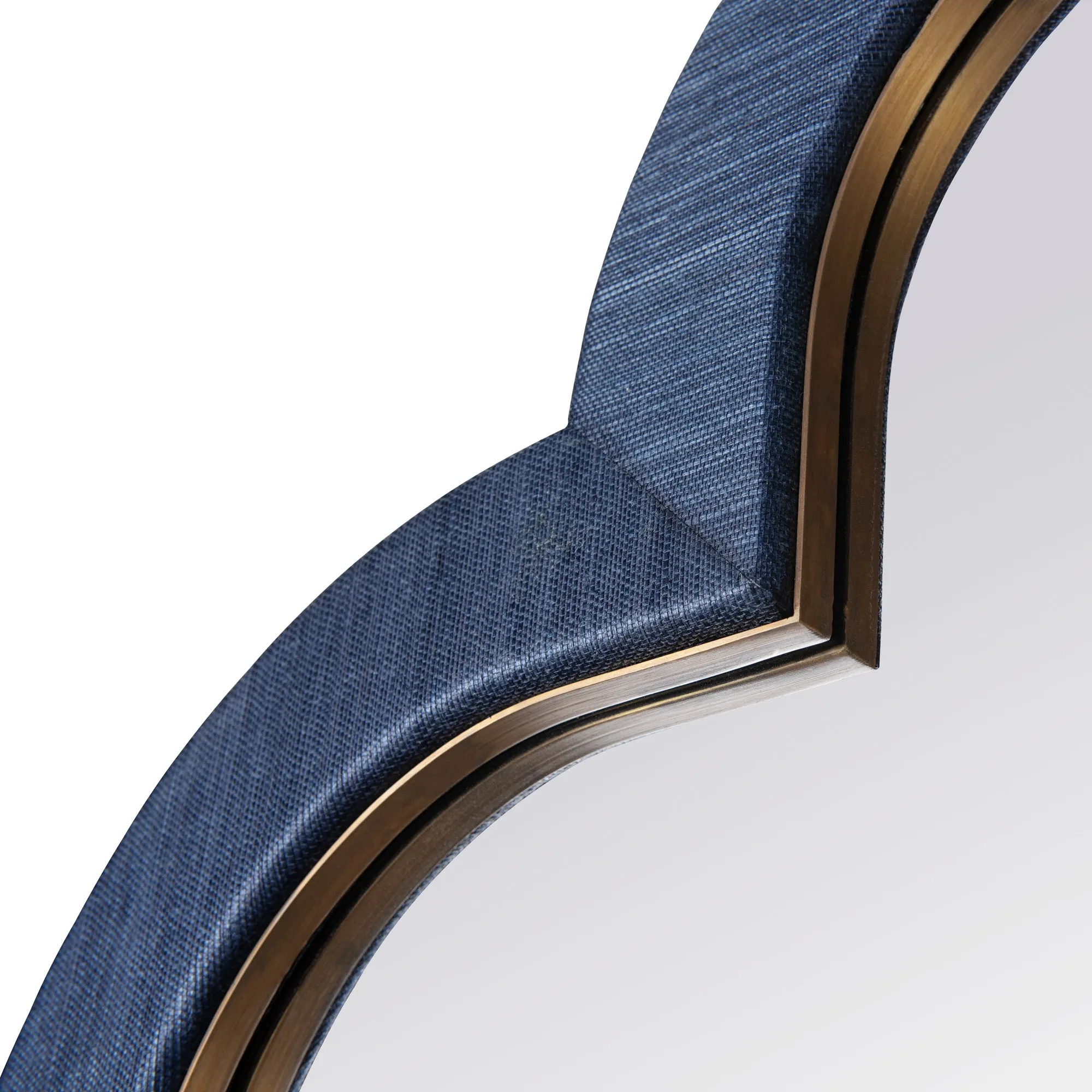 Swiss 455MI50A 50x50 Wall Mirror - Dark Blue Grasscloth/Weathered Brass