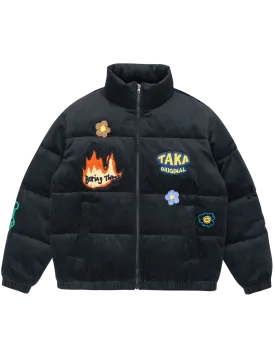 TAKA Original corduroy puffer jacket black
