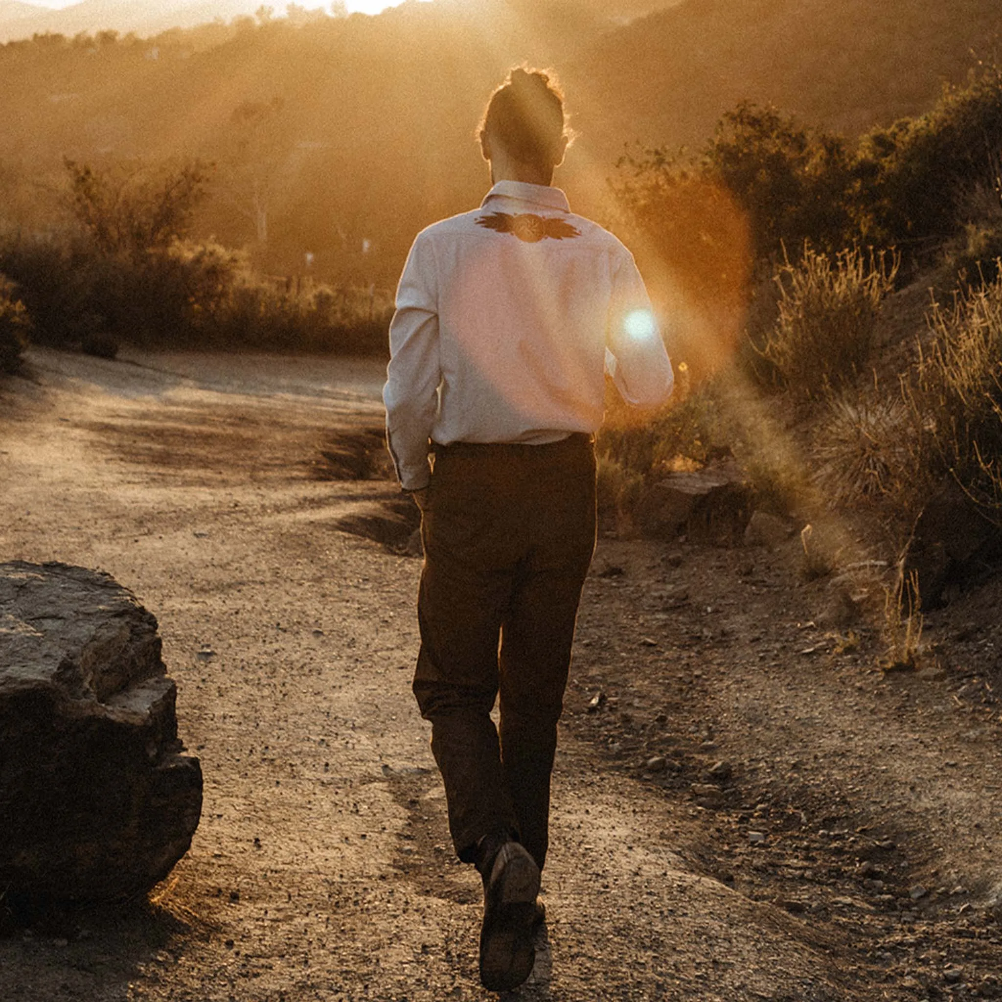 The Embroidered Western Shirt in Washed Selvage