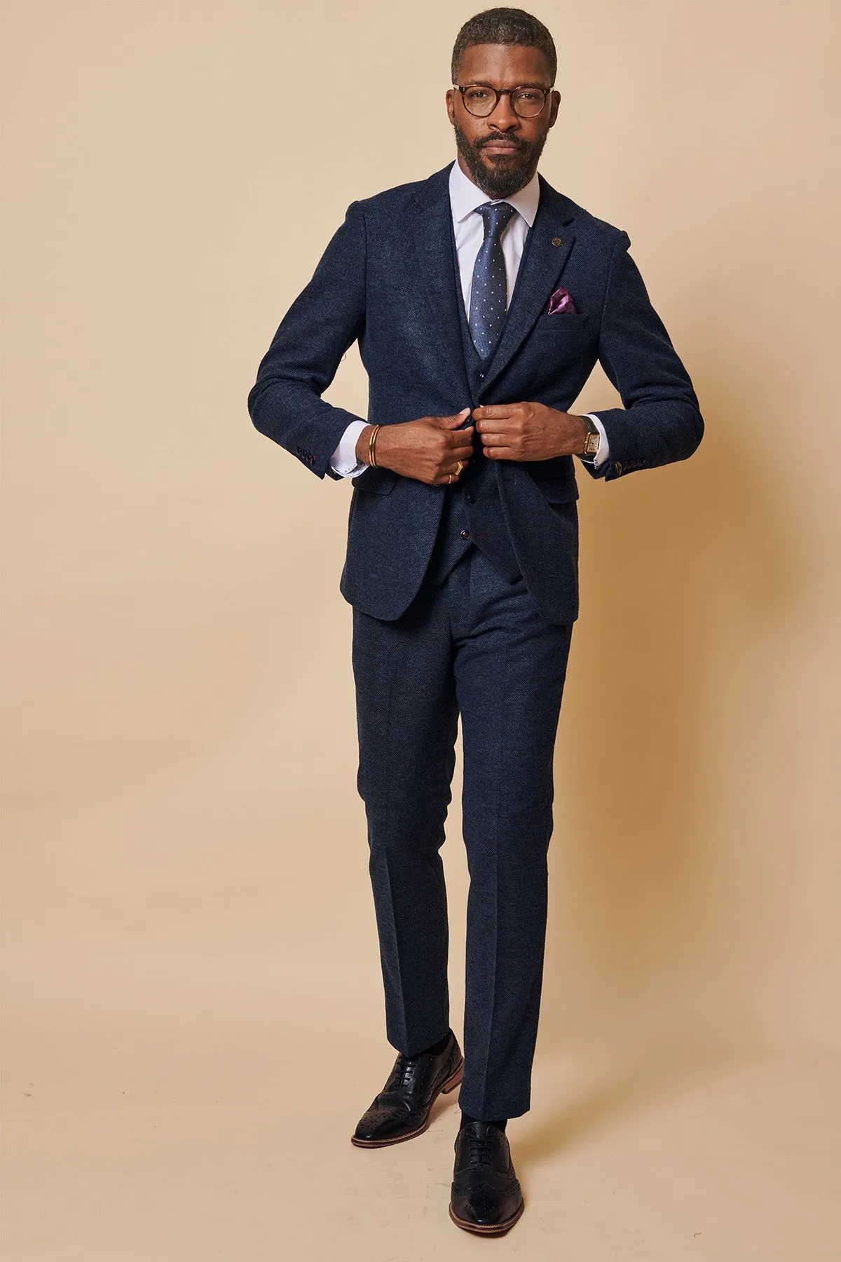 The Everton Collection | Séamus Coleman In MARLOW Navy Tweed Suit