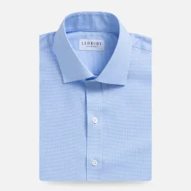The Light Blue Kent Micro Gingham Custom Shirt