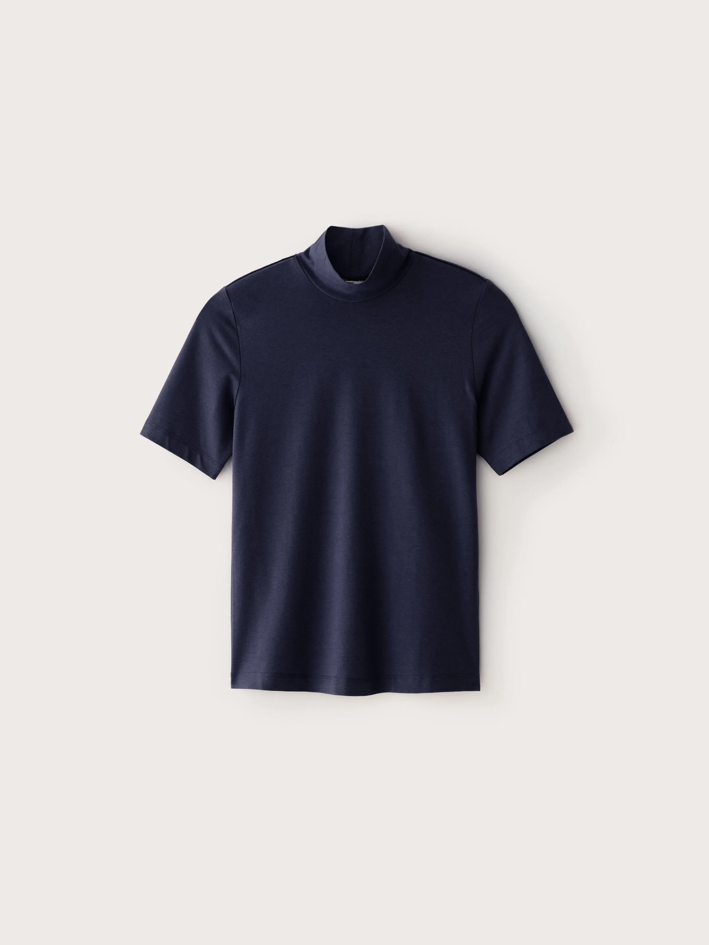 The Mid-Sleeve Mockneck in Dark Blue