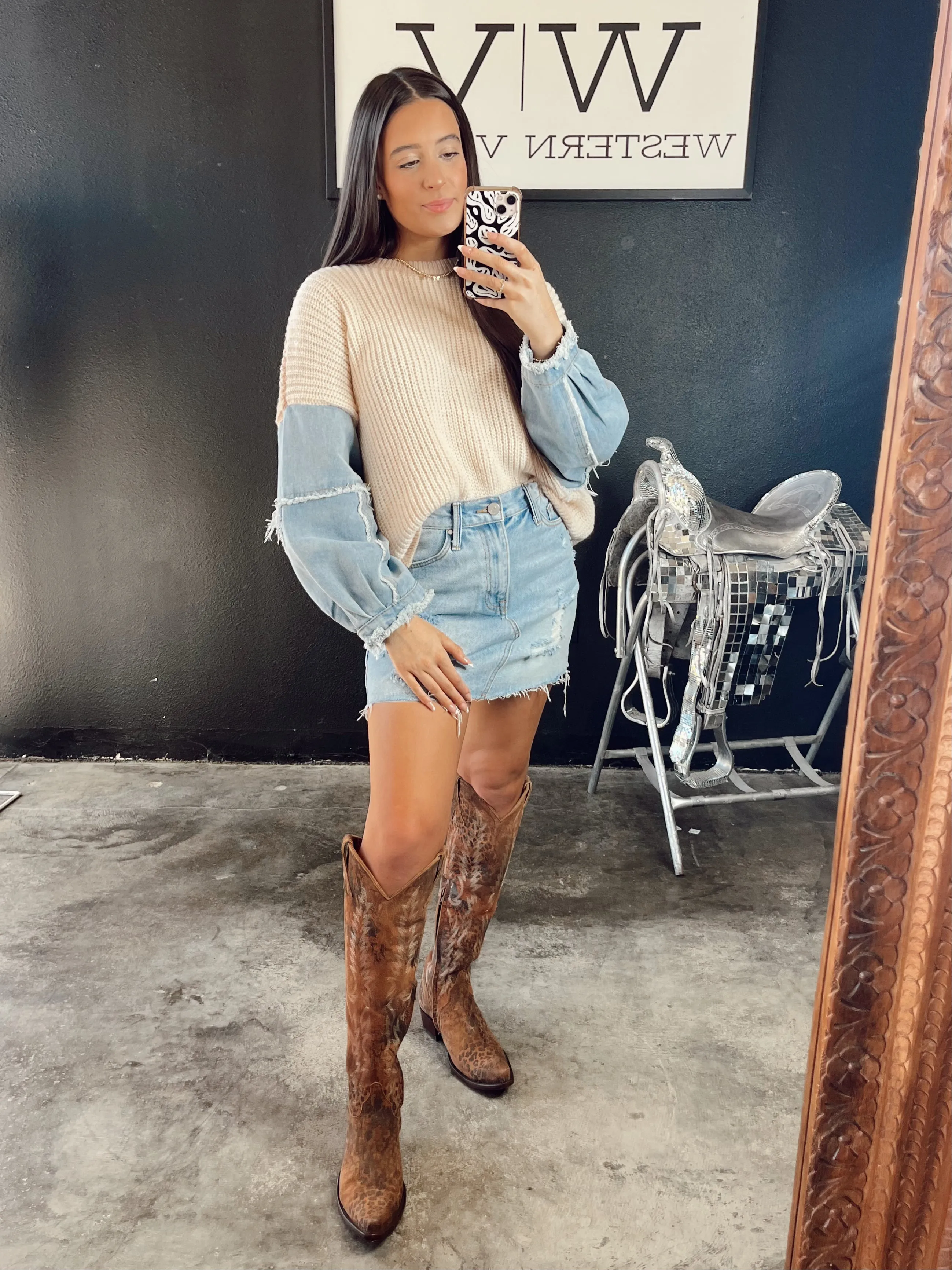 The Thorp Denim Sweater-M/L