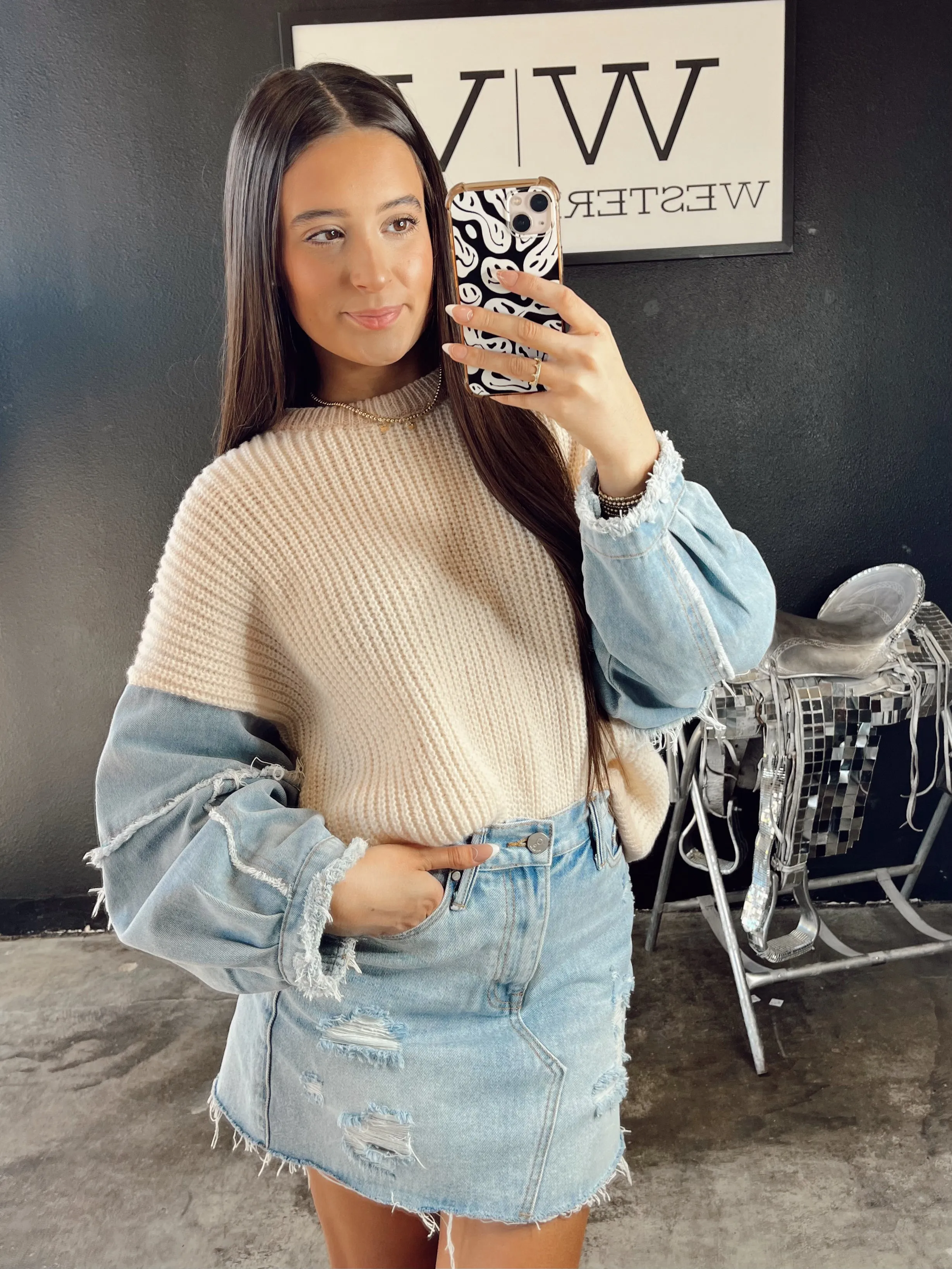 The Thorp Denim Sweater-M/L