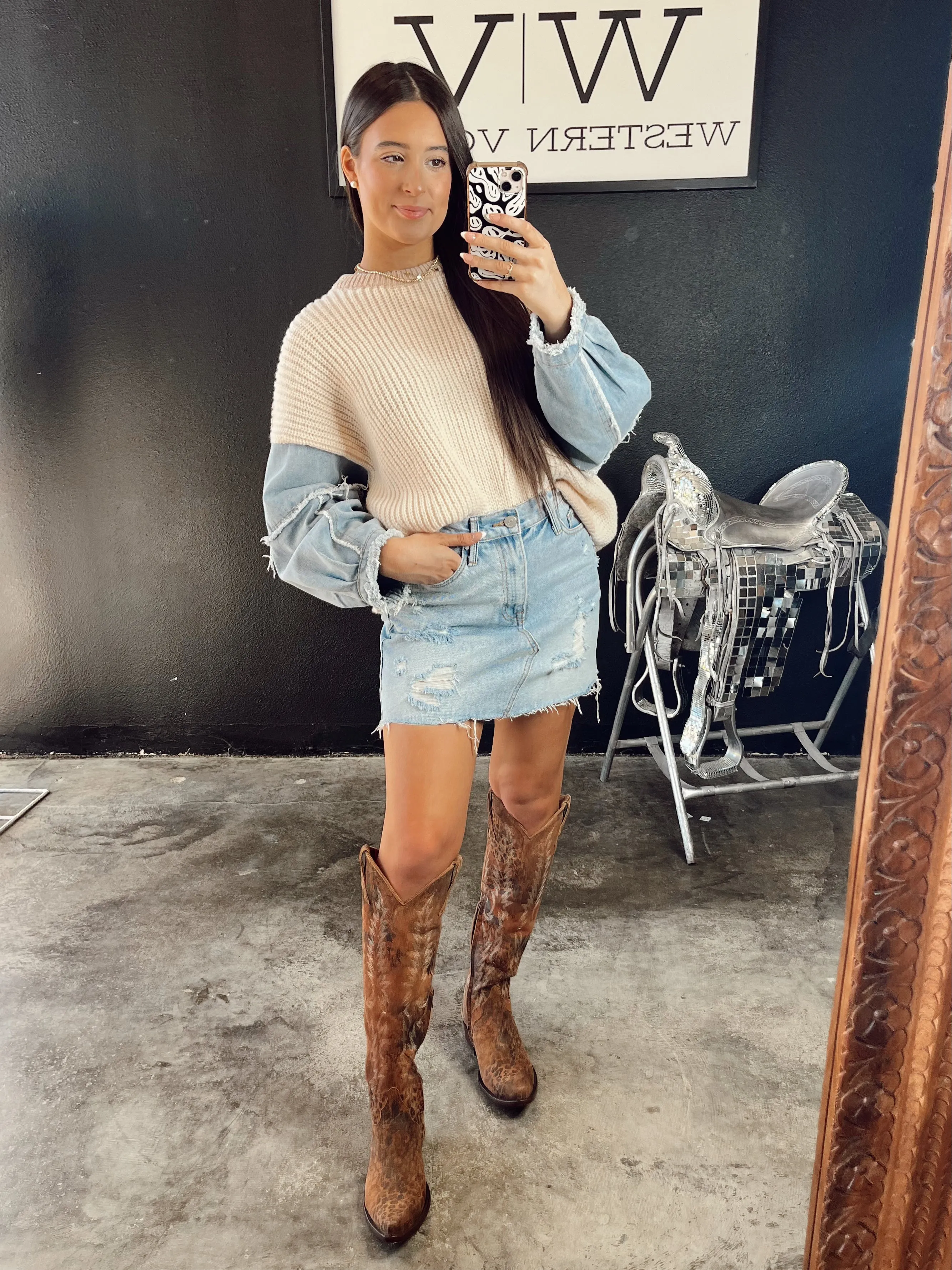 The Thorp Denim Sweater-M/L