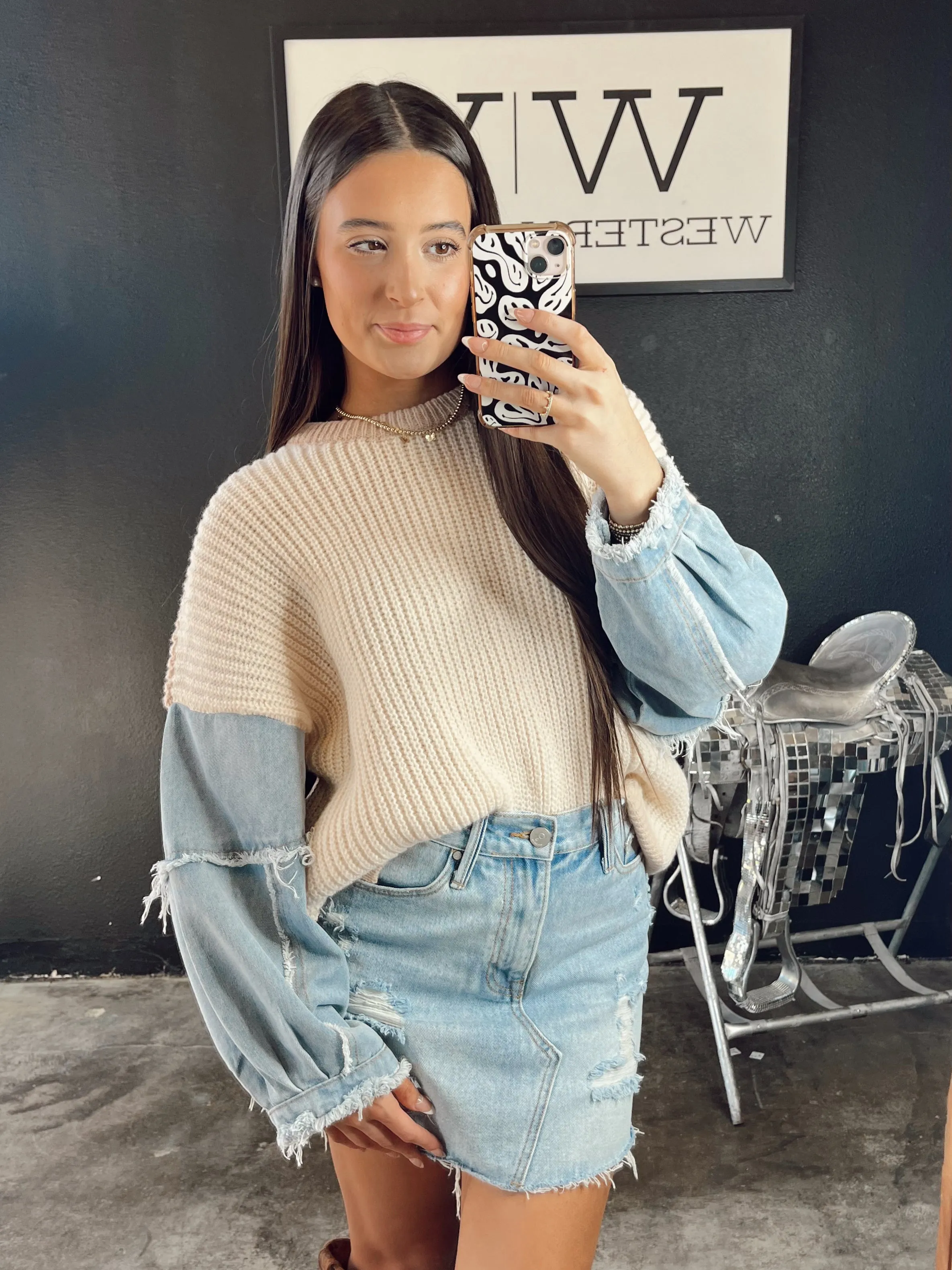 The Thorp Denim Sweater-M/L