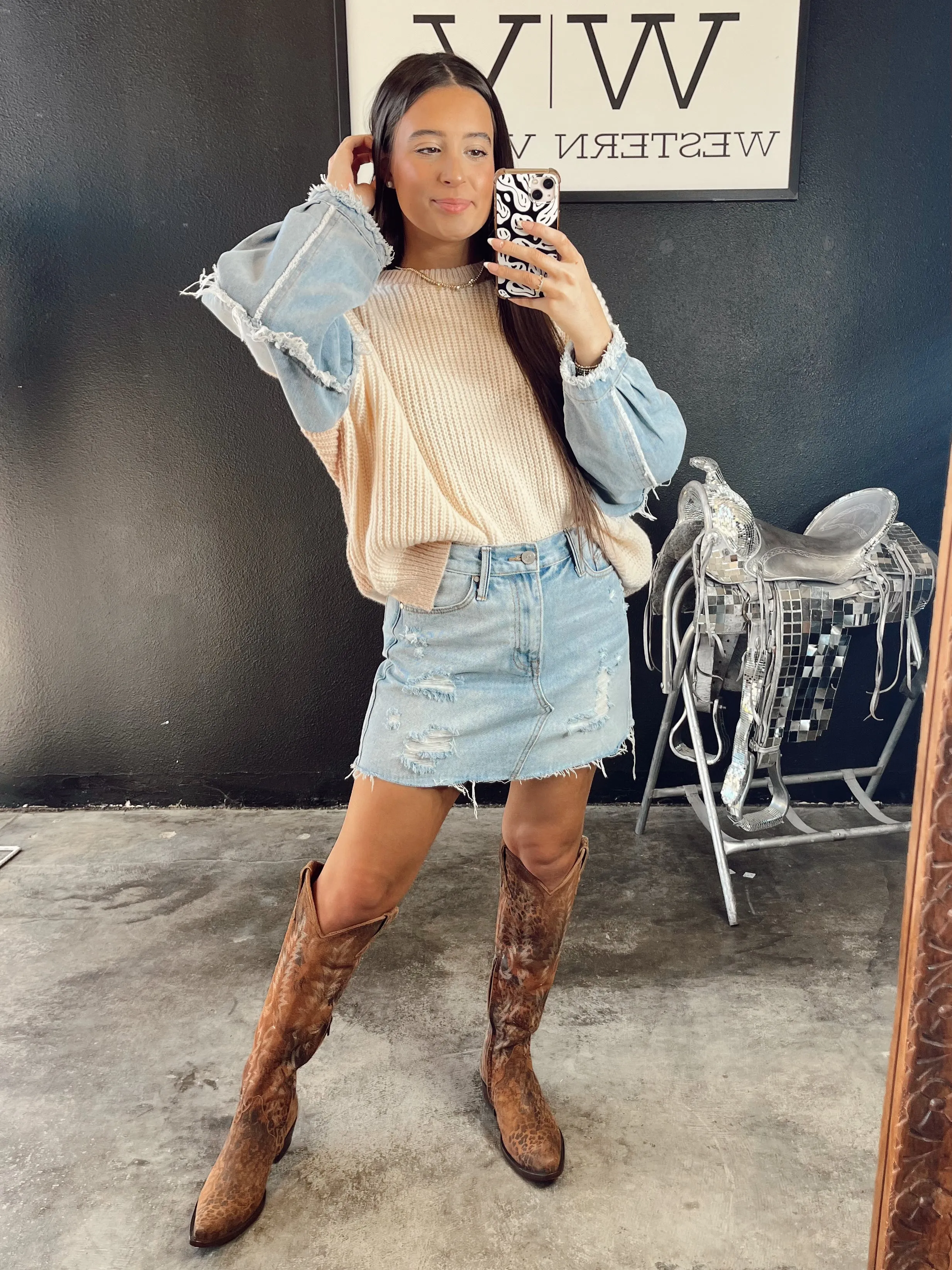 The Thorp Denim Sweater-M/L