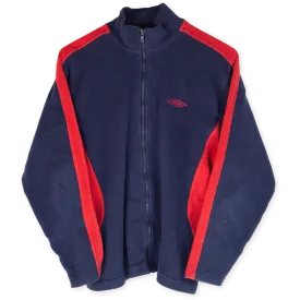 Umbro 90s Embroidered Small Logo Color Block Fleece Jacket (M)