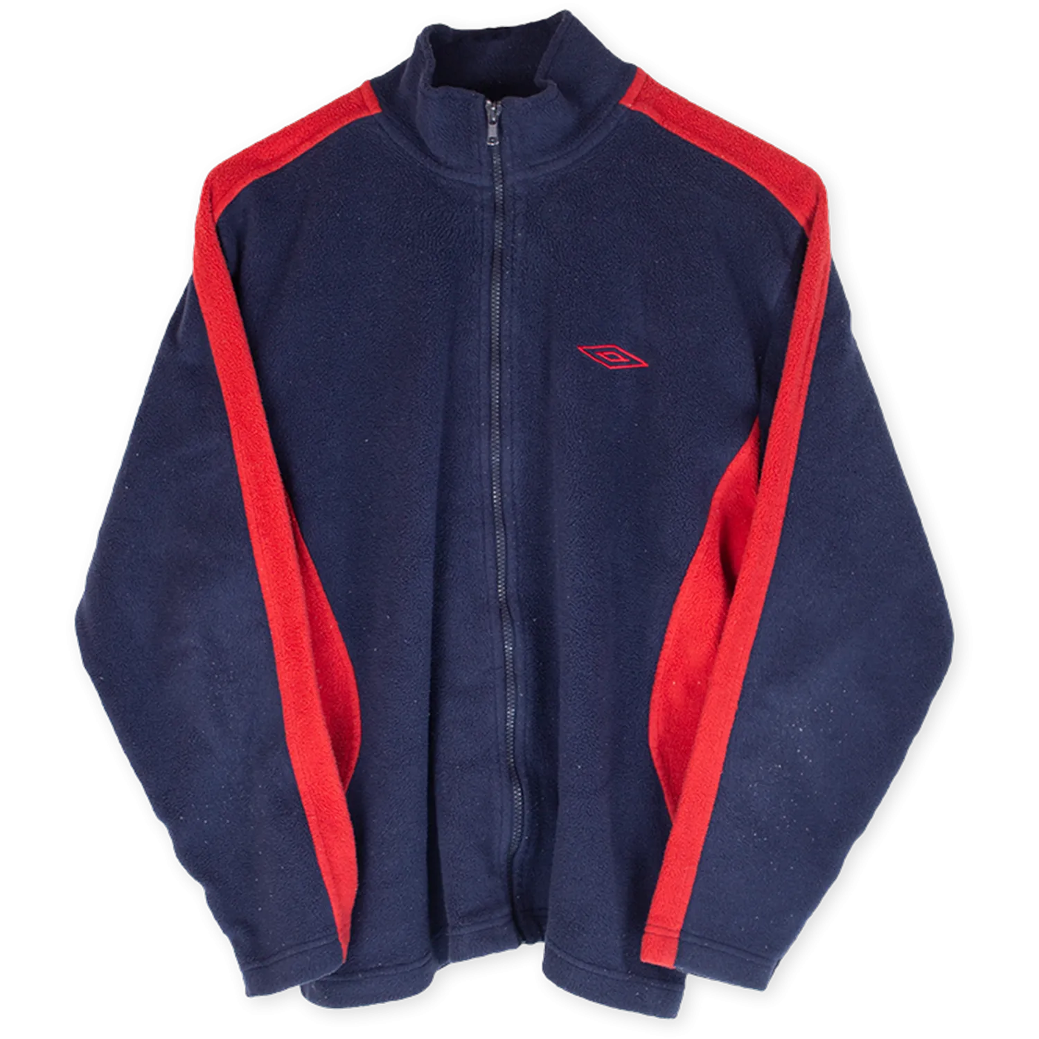 Umbro 90s Embroidered Small Logo Color Block Fleece Jacket (M)